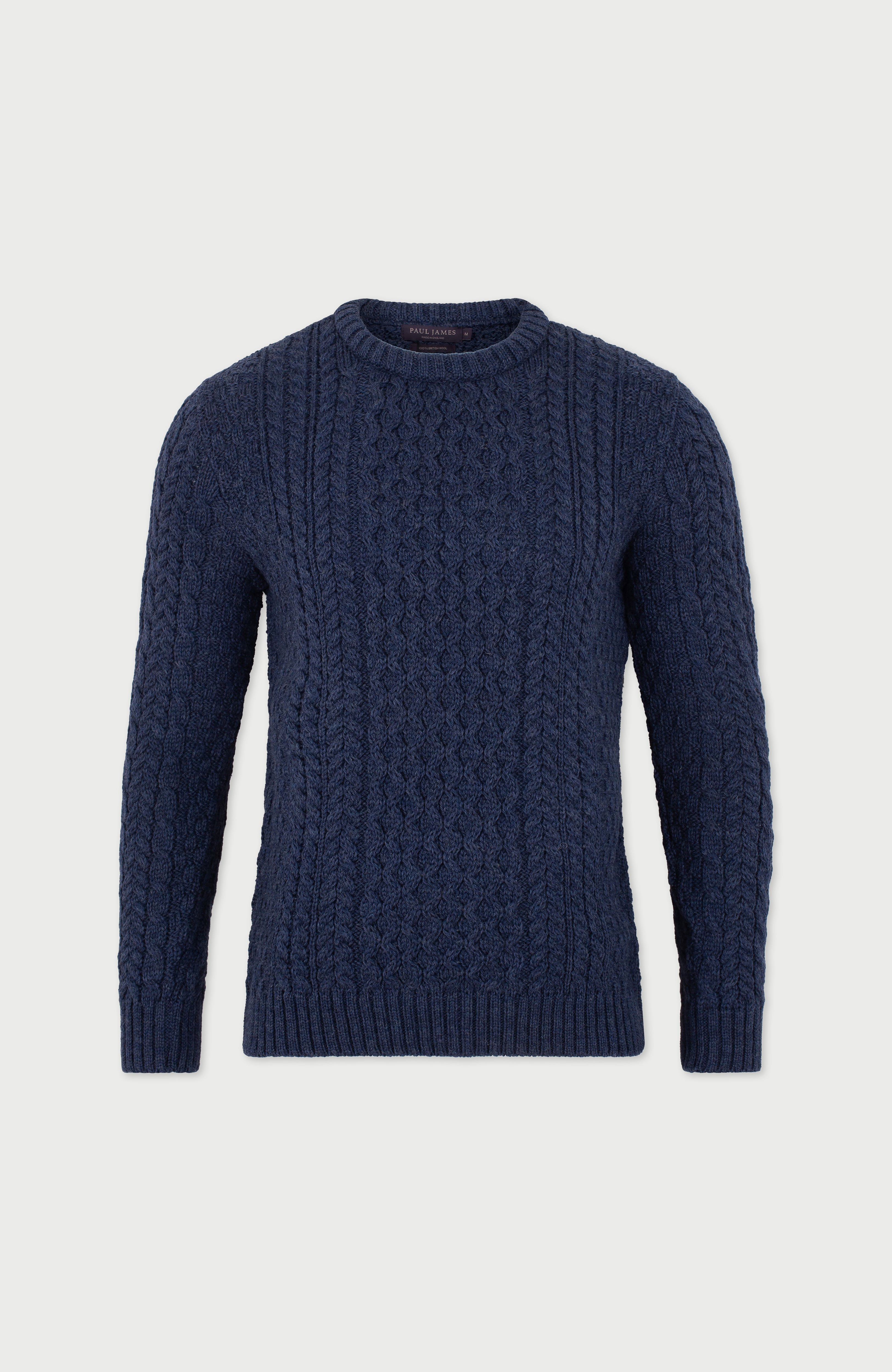 Mens Fisherman's British Wool Cable Jumper