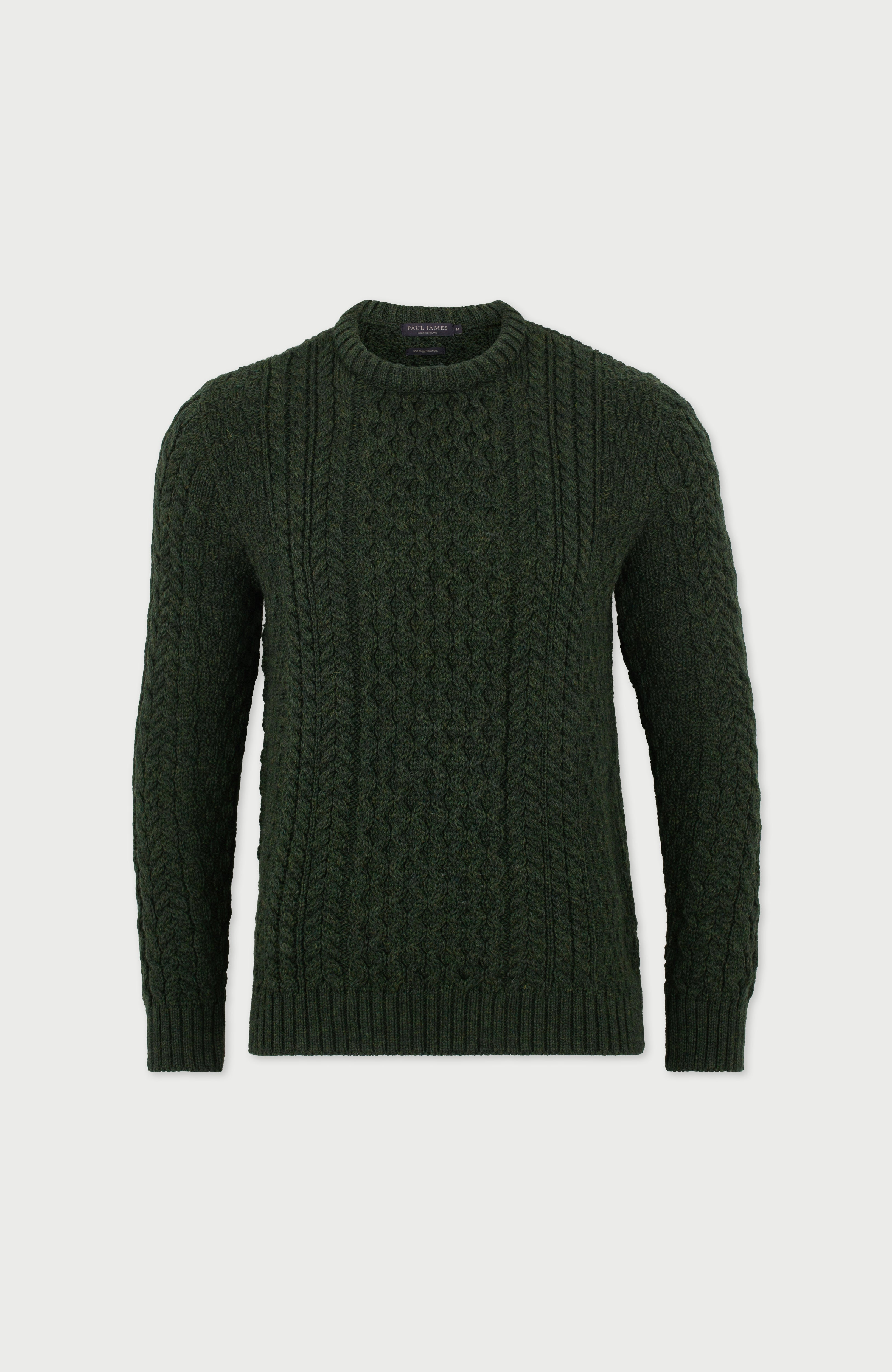 Mens Fisherman's British Wool Cable Jumper