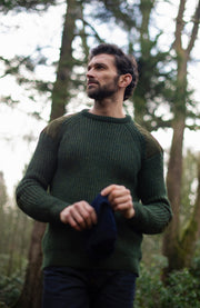 Mens Chunky British Wool Ribbed Shooting Jumper