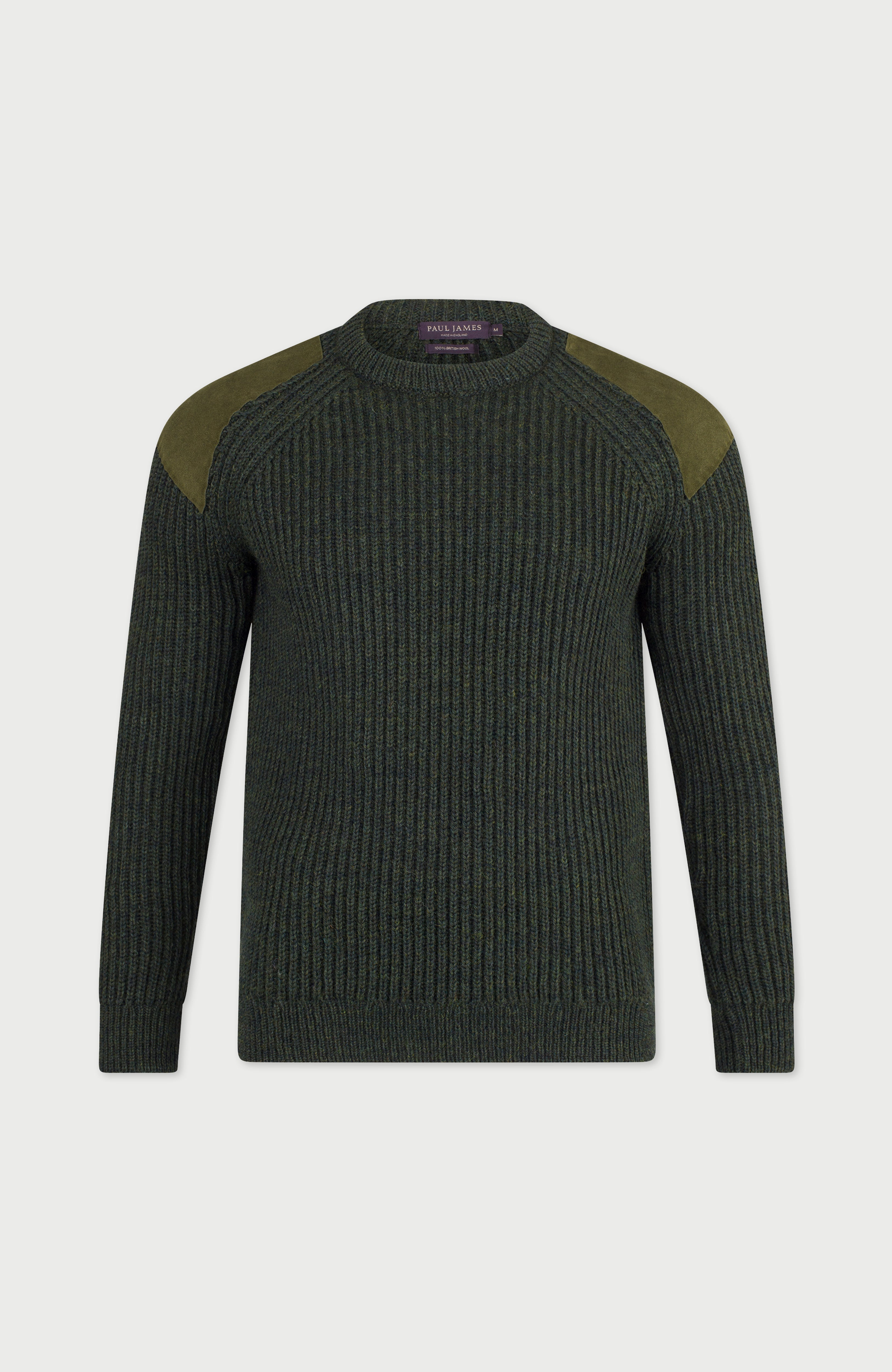 Mens Chunky British Wool Ribbed Shooting Jumper