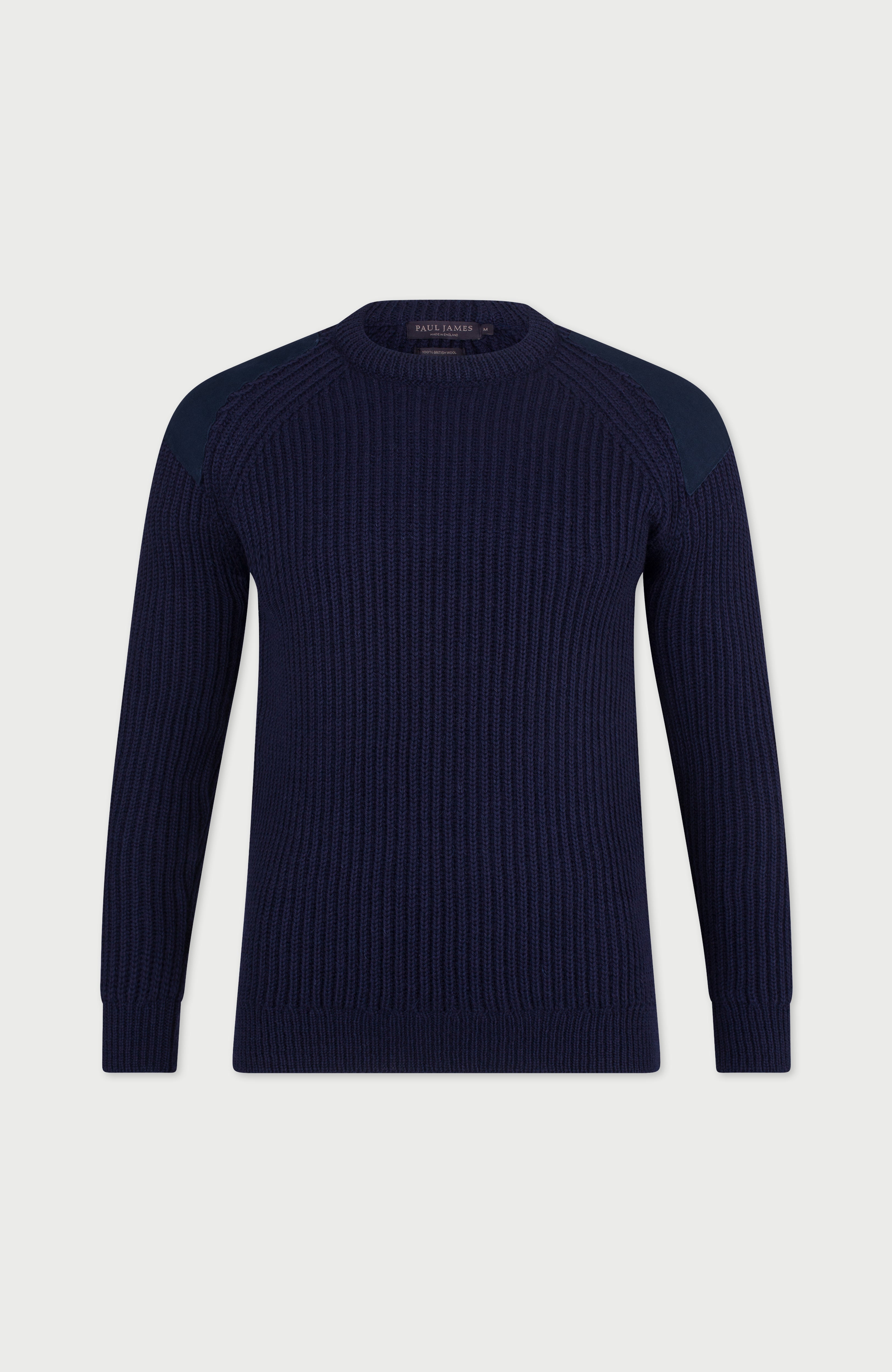 Mens Chunky British Wool Ribbed Shooting Jumper