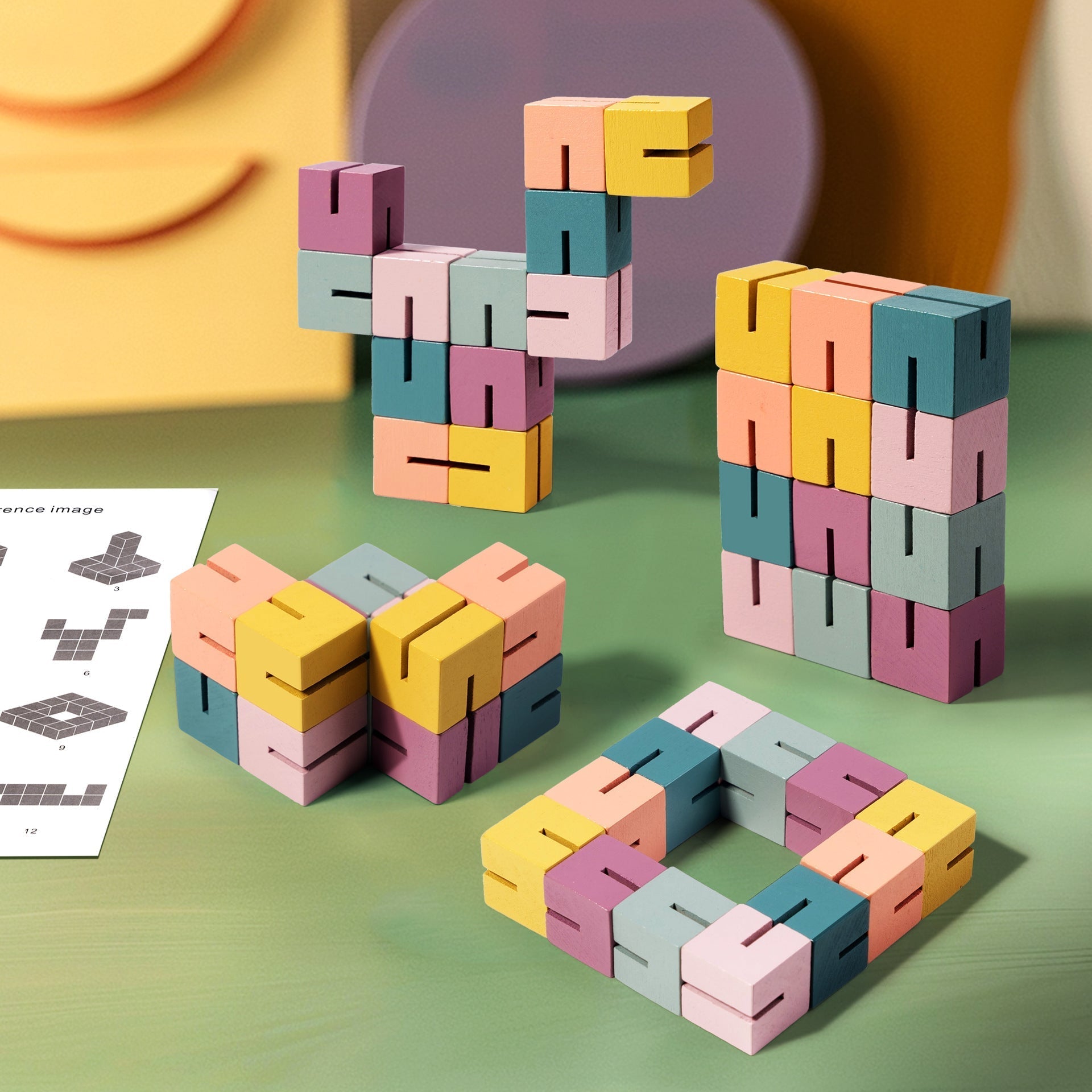 Montessori 3D Construction Building Blocks – Children's Puzzle Cube String Toys