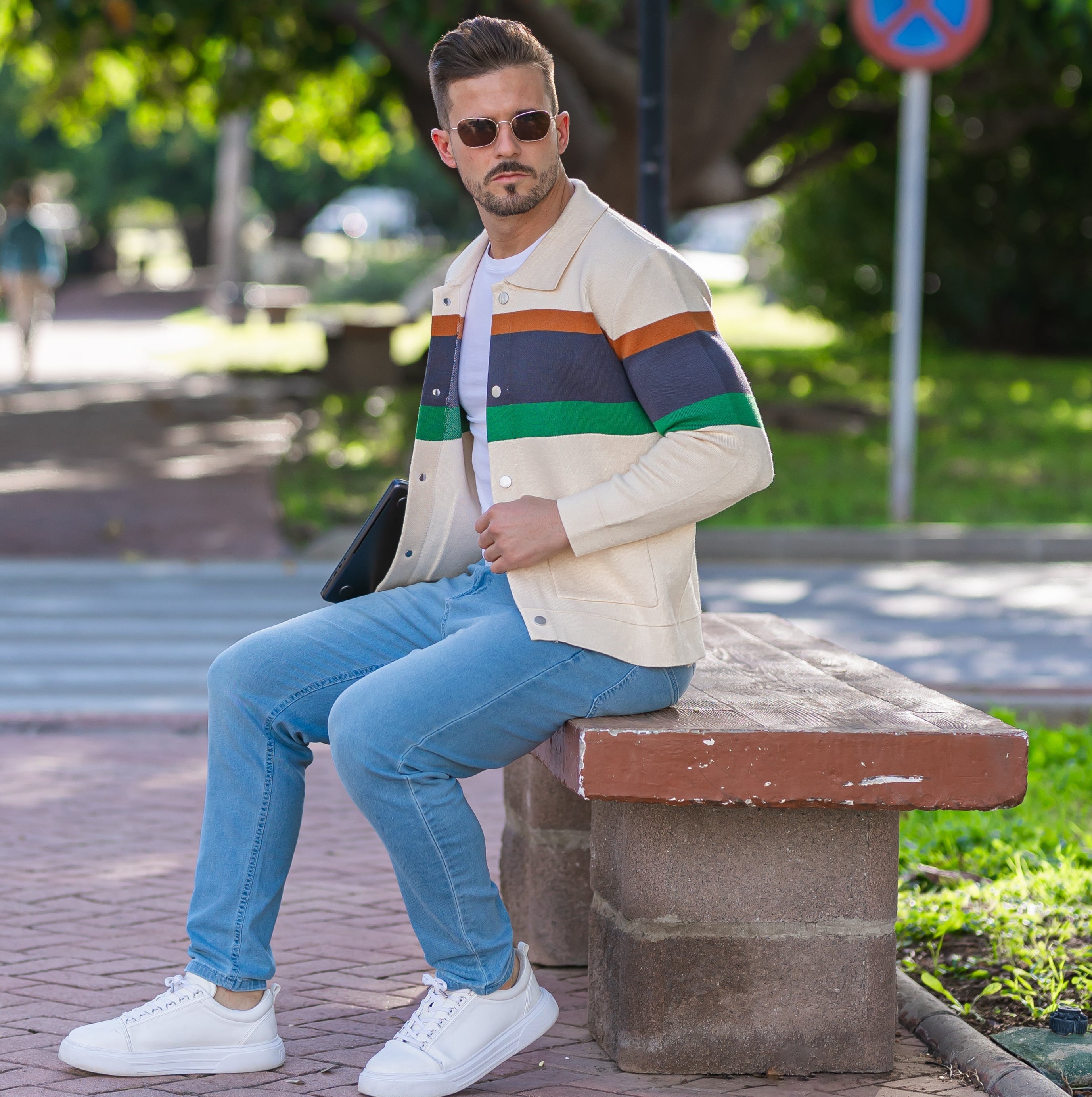 Levante Men's Button-Up Knit Jacket – Smart Casual Cardigan