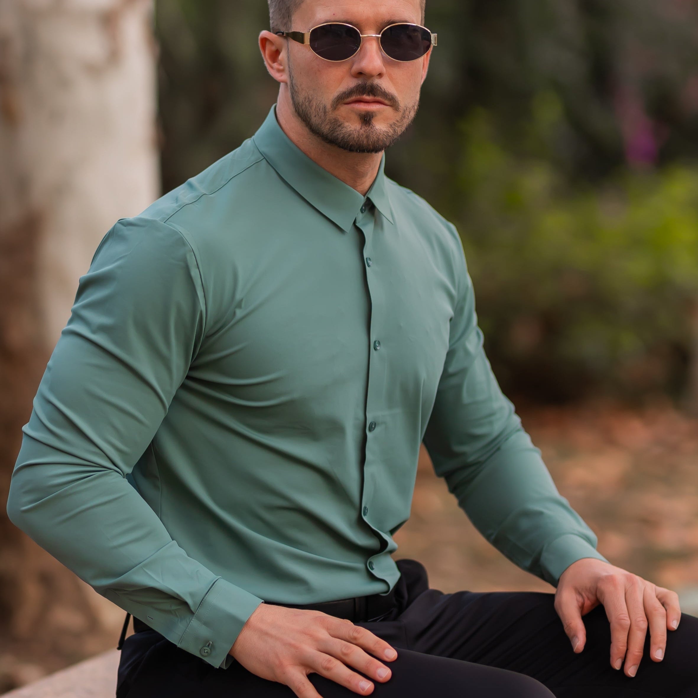 La Finezza Men's Dress Shirt – Wrinkle-Free Slim Stretch Fit