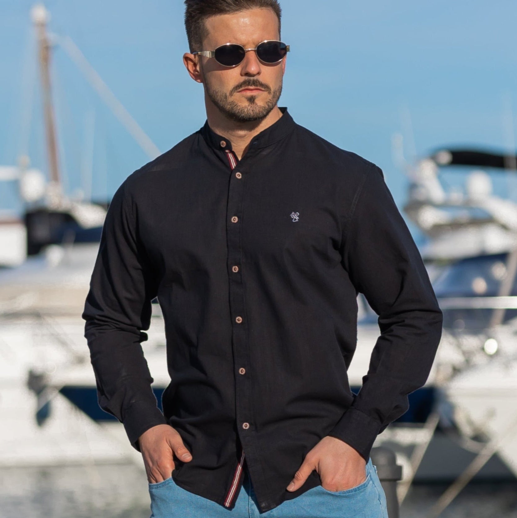 Virtuoso Men's Linen Shirt – Classic Long Sleeve Fit