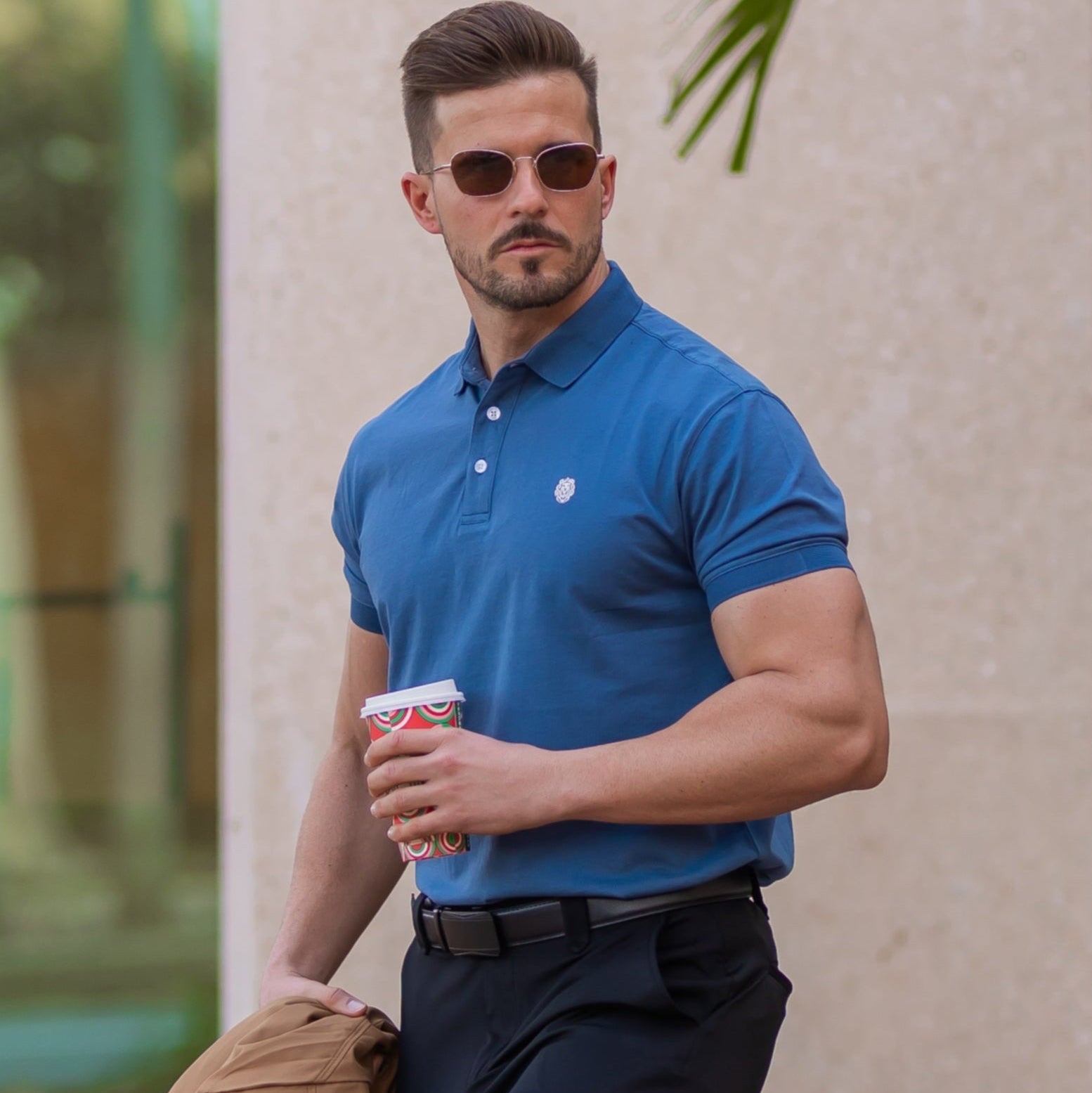 Leone Men's Short Sleeve Polo Shirt – Classic Slim Fit
