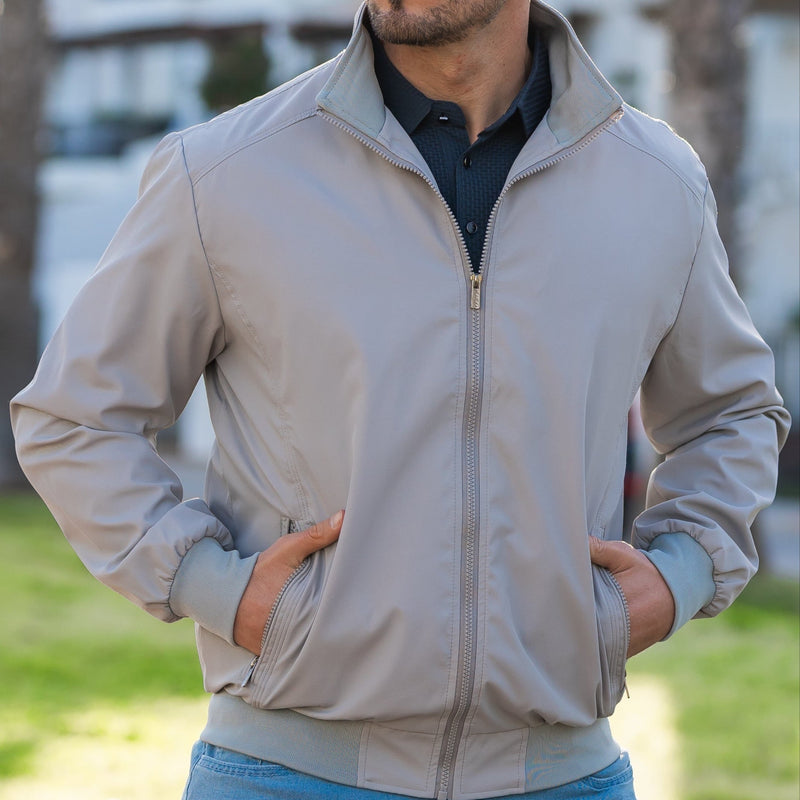 Firenzia Men's Slim Fit Bomber Jacket – Lightweight Casual Coat