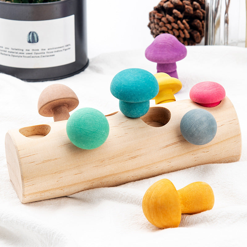 Montessori Simulation Wooden Mushroom Picking Game