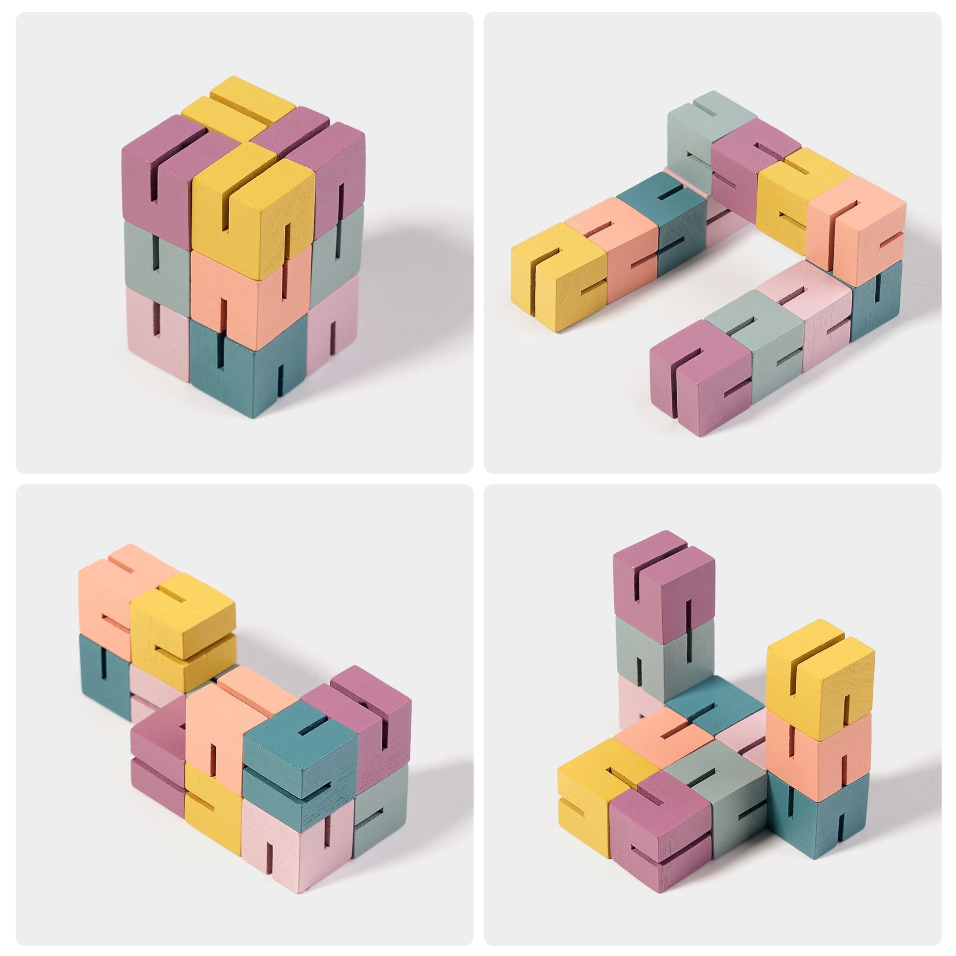 Montessori 3D Construction Building Blocks – Children's Puzzle Cube String Toys