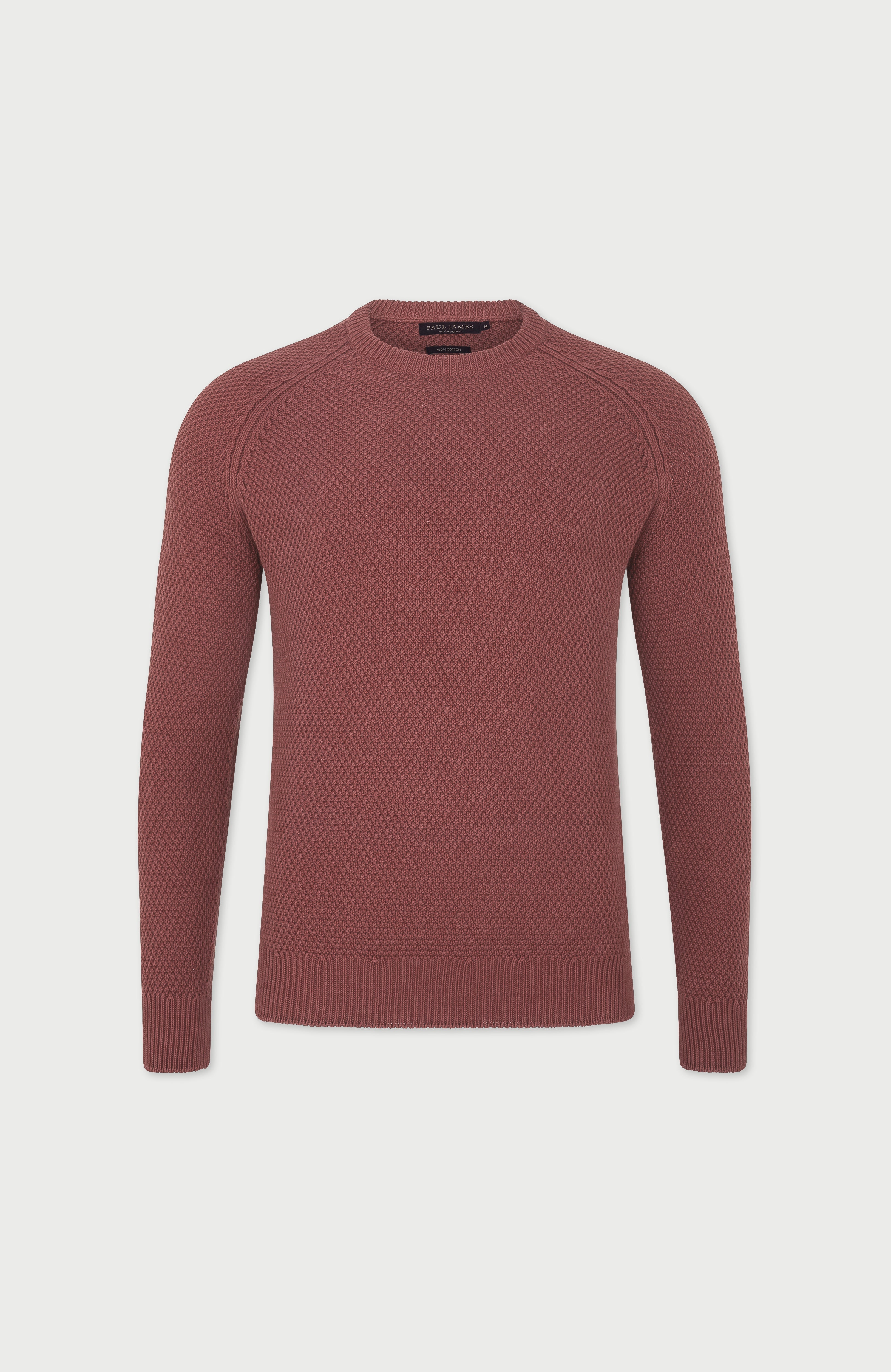 Mens Organic Cotton Moss Stitch Raglan Jumper