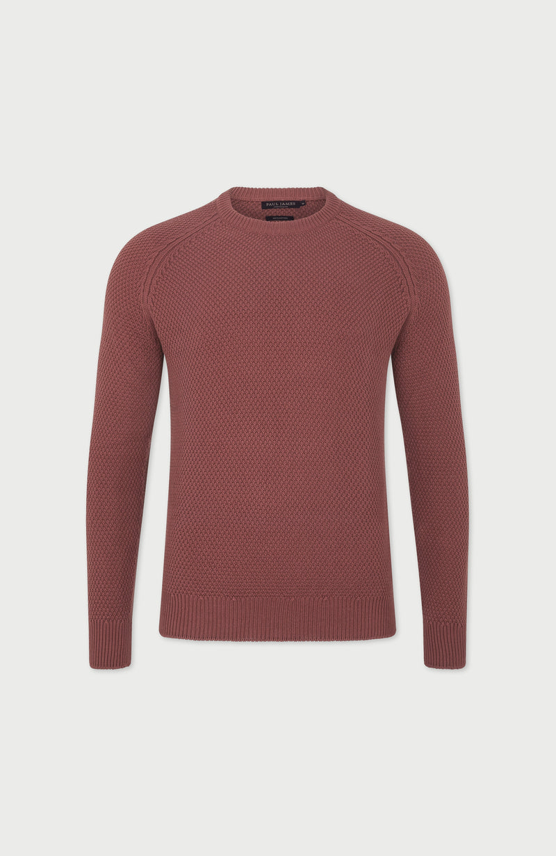 Mens Organic Cotton Moss Stitch Raglan Jumper