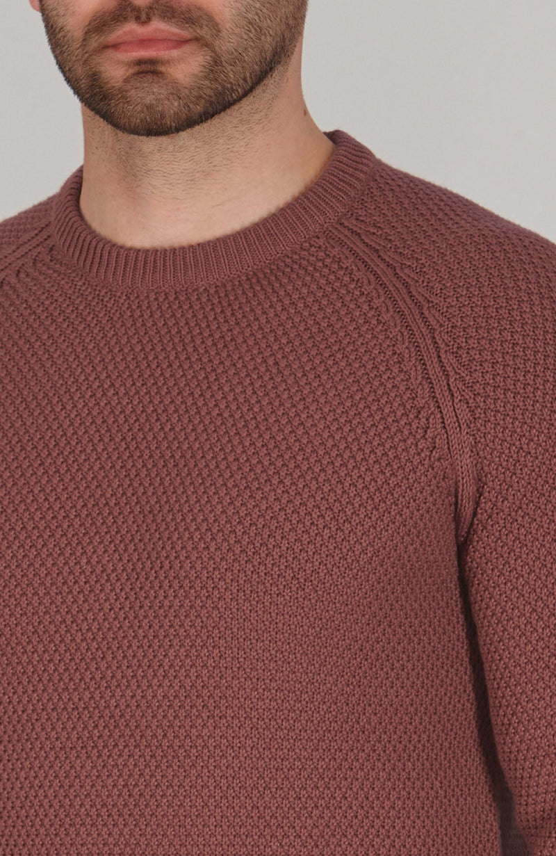 Mens Organic Cotton Moss Stitch Raglan Jumper