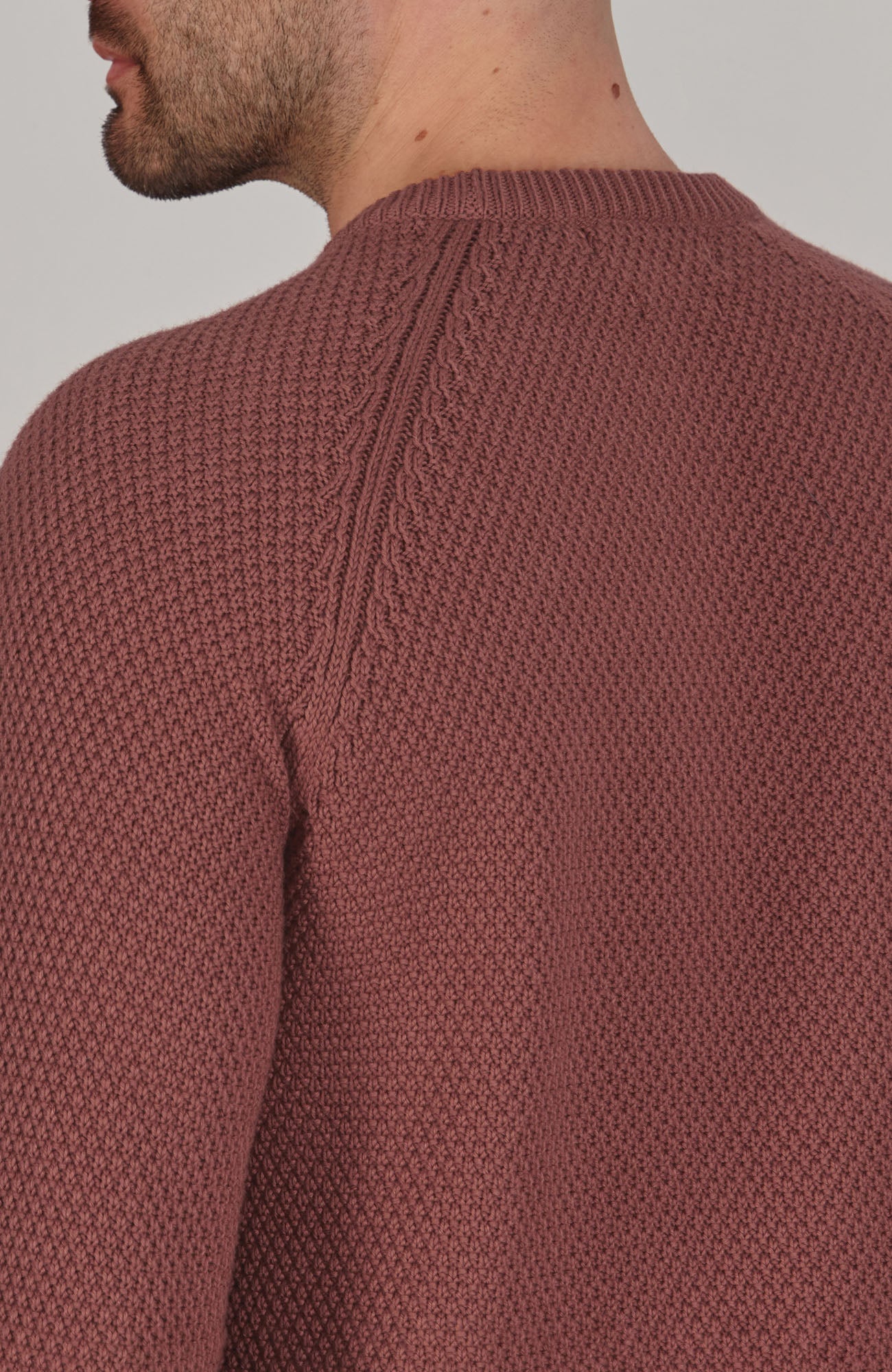 Mens Organic Cotton Moss Stitch Raglan Jumper