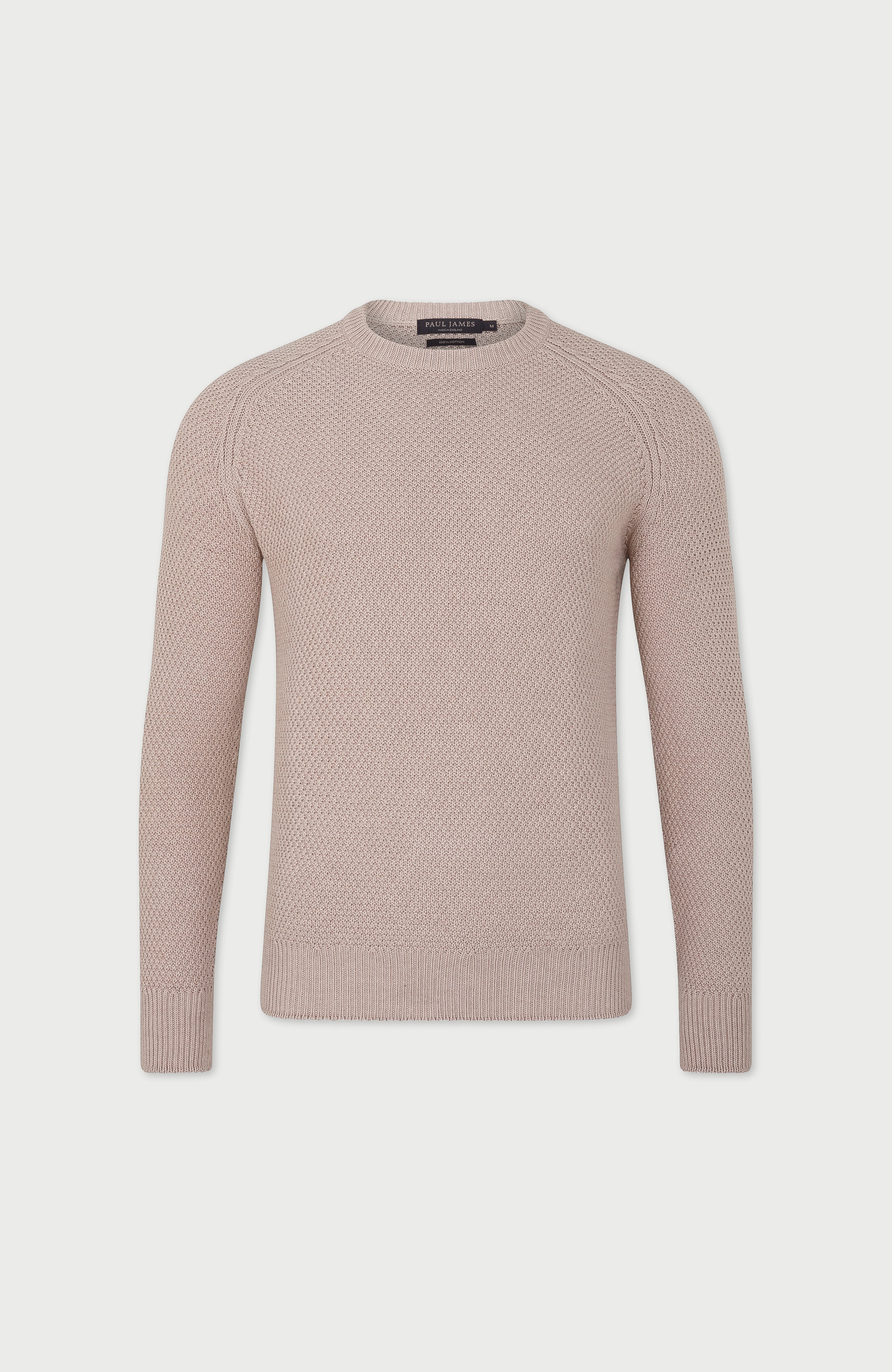 Mens Organic Cotton Moss Stitch Raglan Jumper