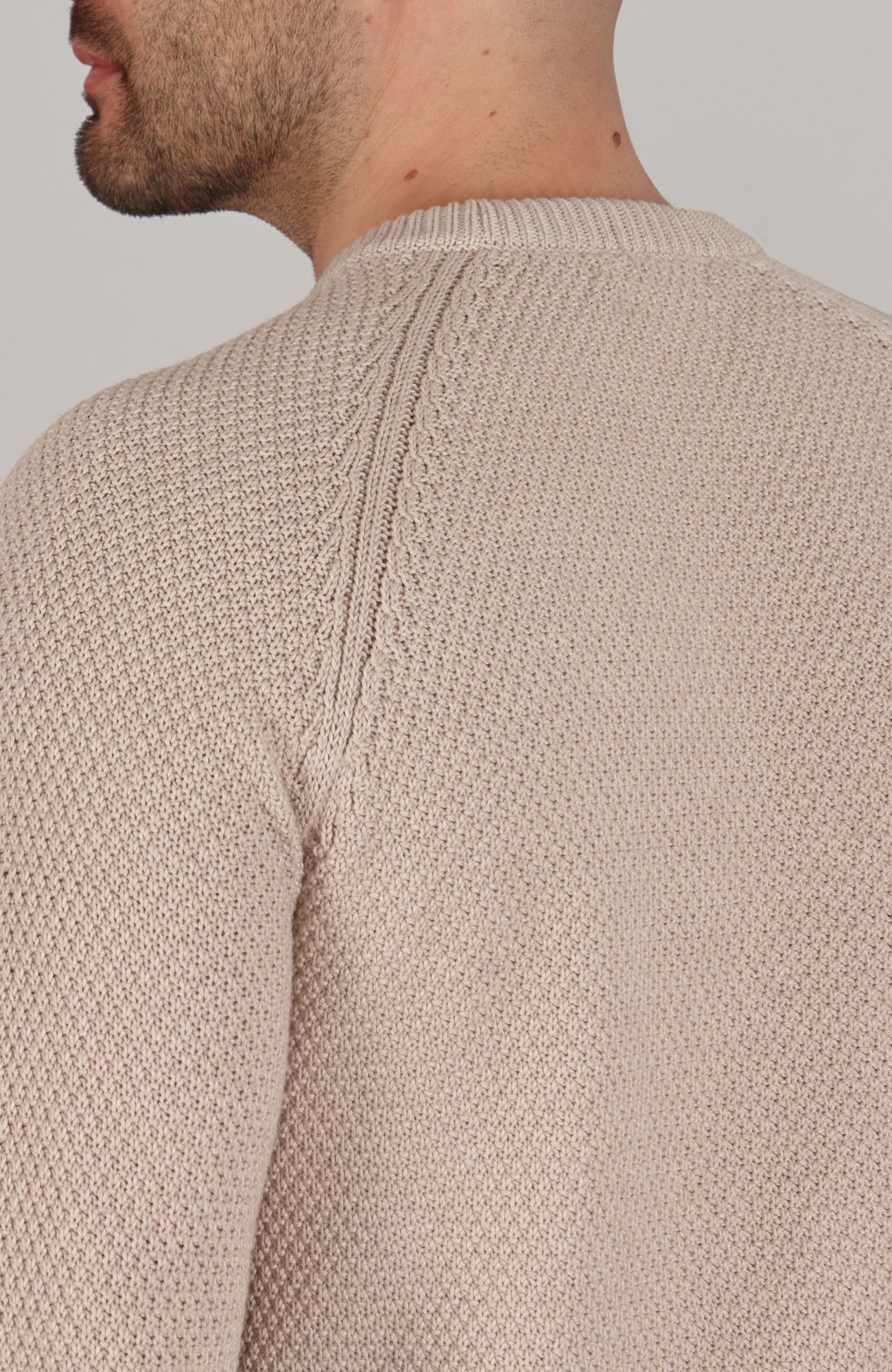 Mens Organic Cotton Moss Stitch Raglan Jumper