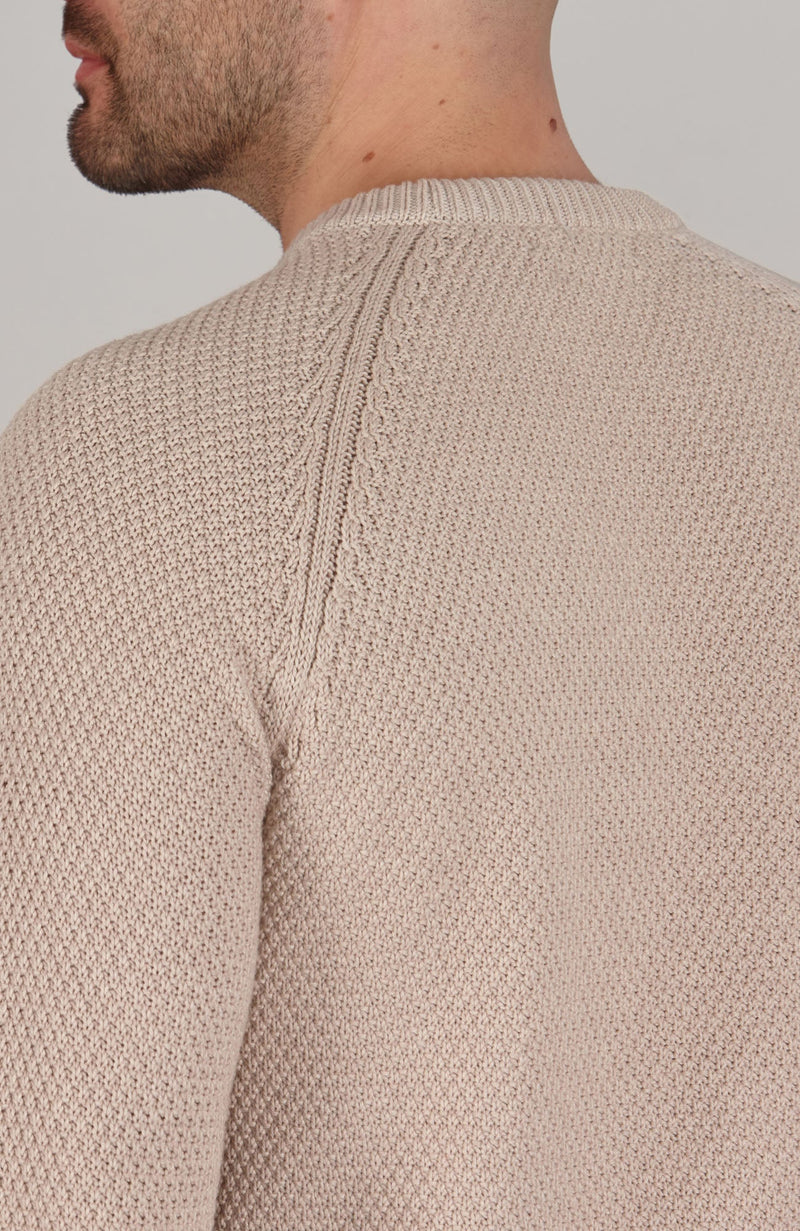 Mens Organic Cotton Moss Stitch Raglan Jumper