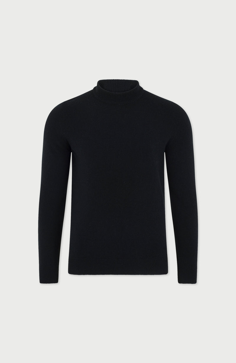 Mens Lambswool Mock Turtle Neck Jumper