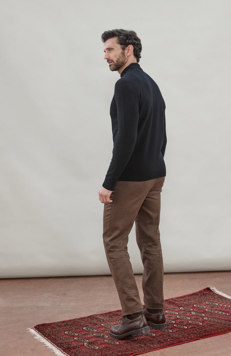 Mens Lambswool Mock Turtle Neck Jumper