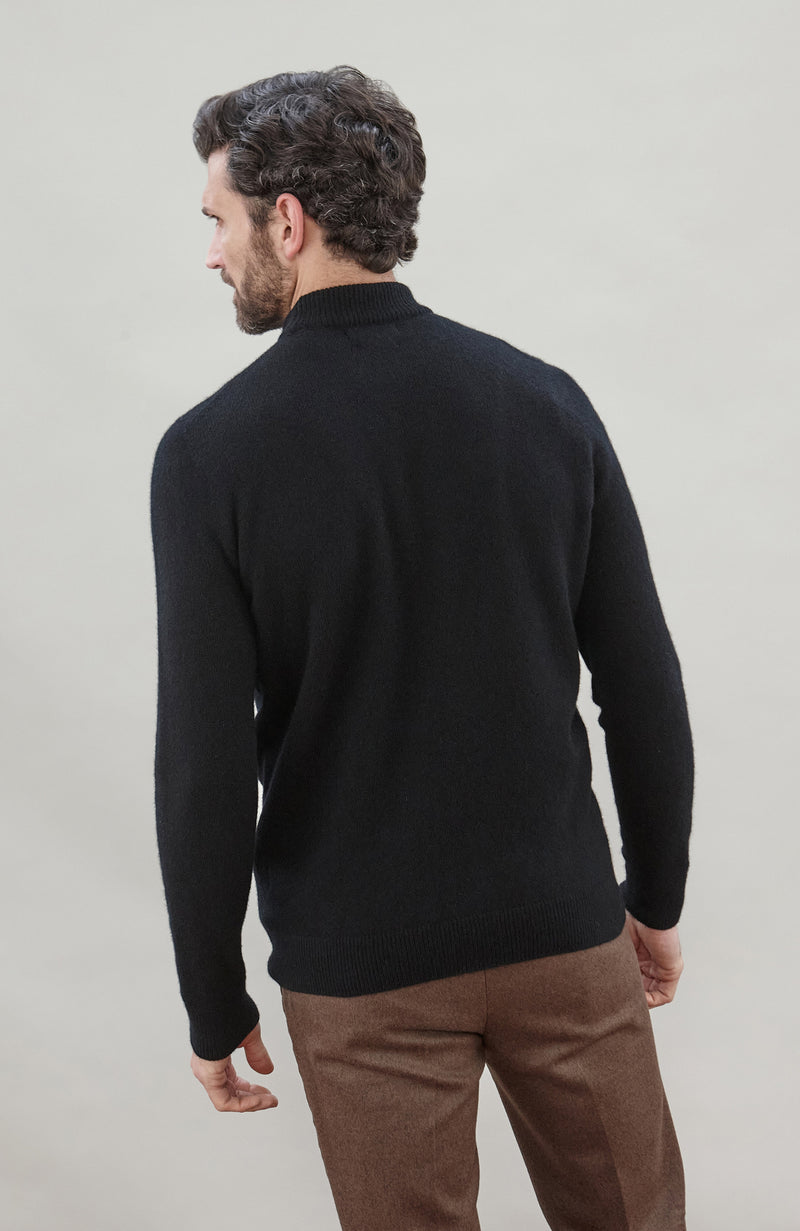 Mens Lambswool Mock Turtle Neck Jumper