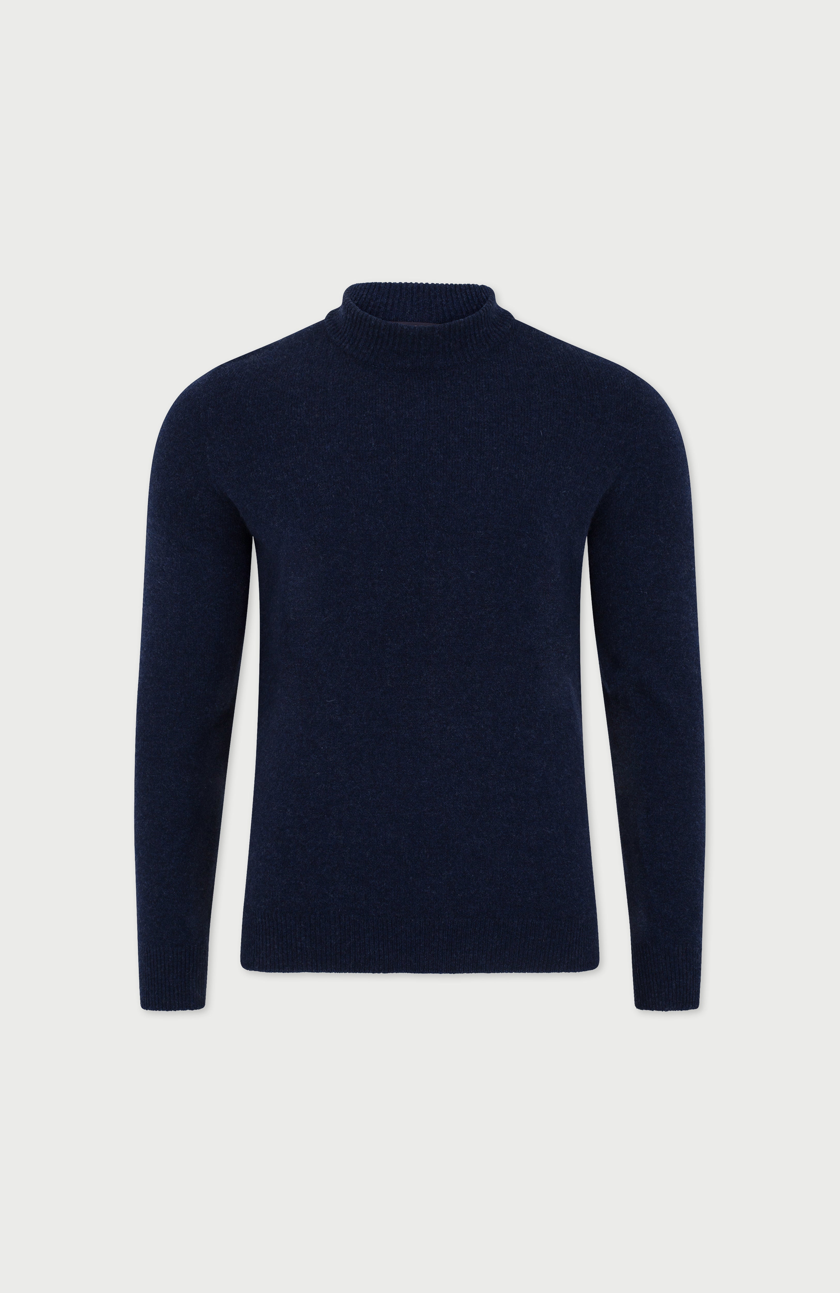 Mens Lambswool Mock Turtle Neck Jumper