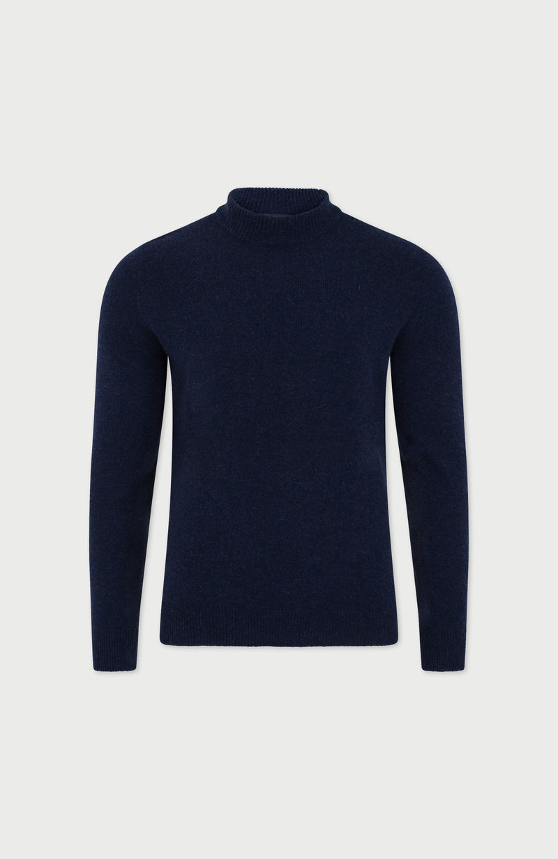 Mens Lambswool Mock Turtle Neck Jumper