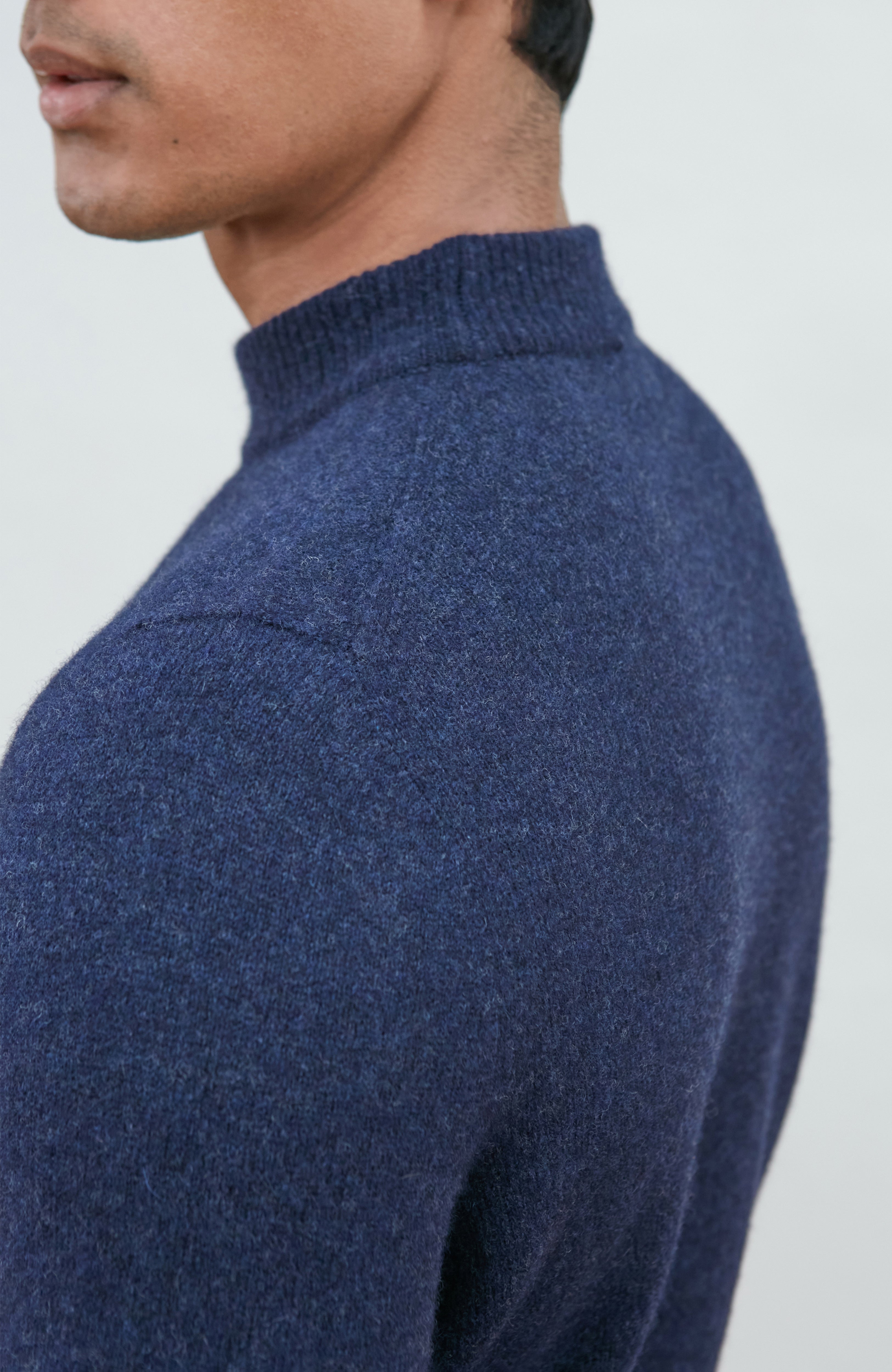 Mens Lambswool Mock Turtle Neck Jumper