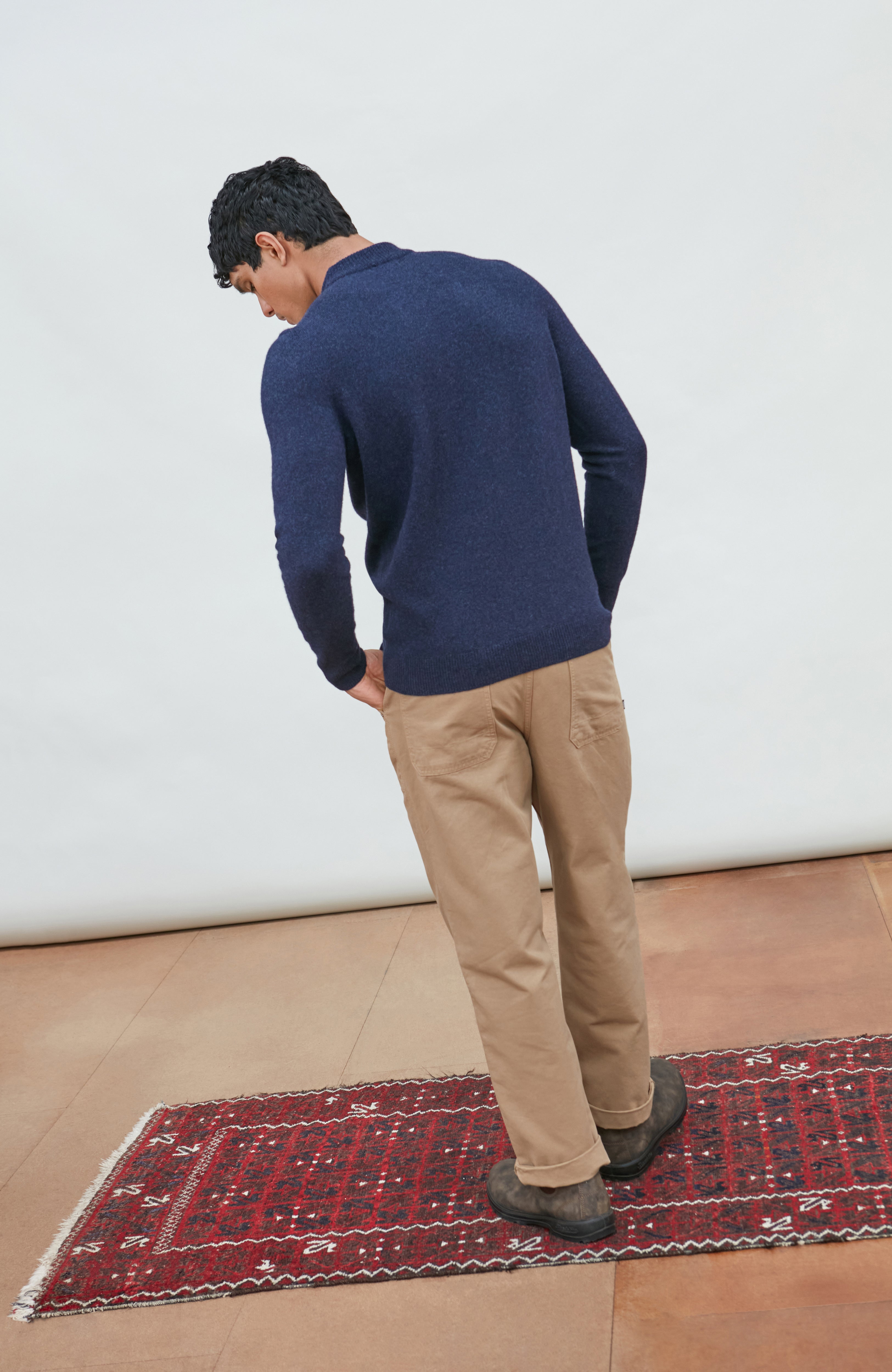 Mens Lambswool Mock Turtle Neck Jumper