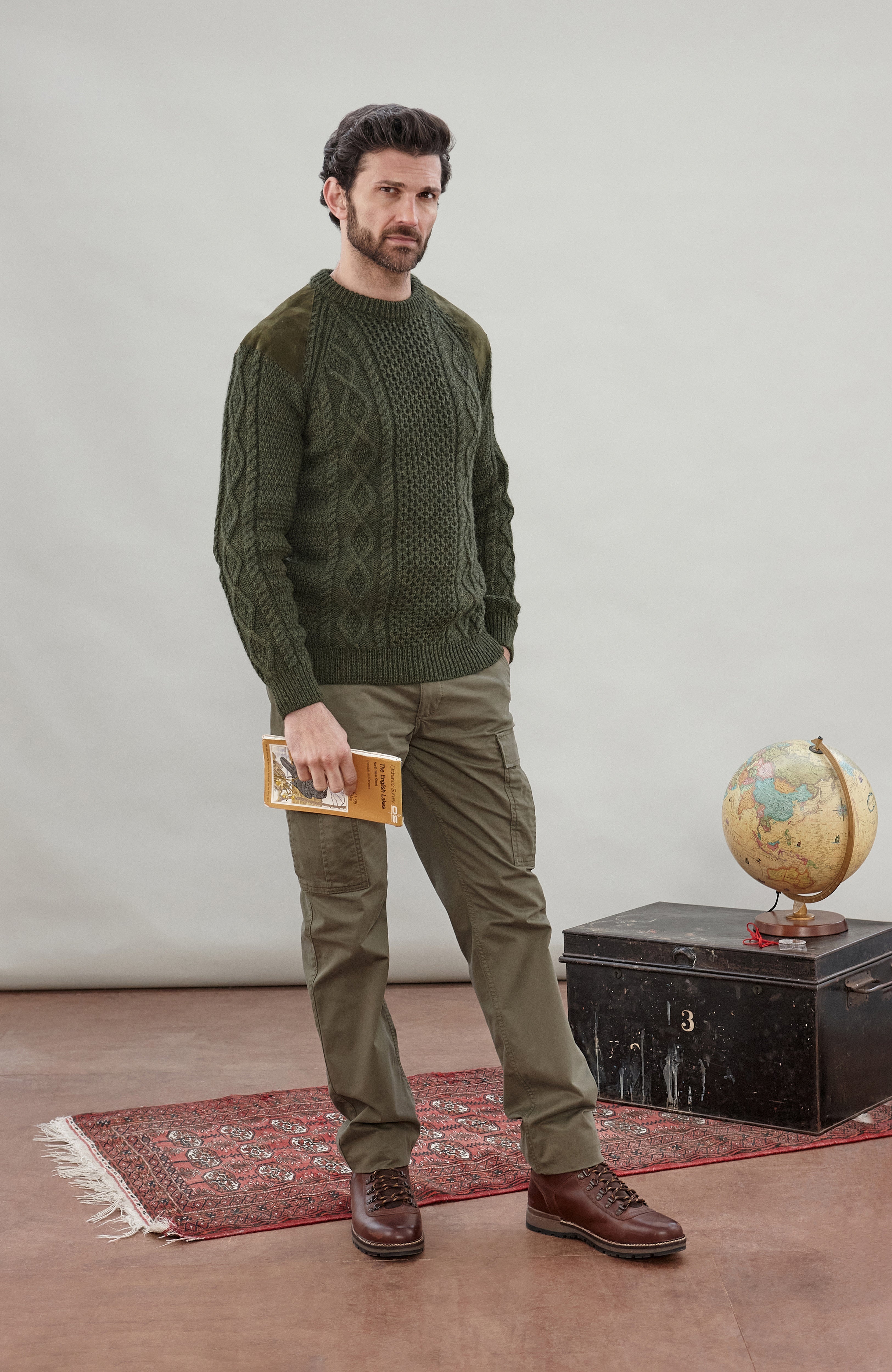 Mens Chunky Merino Wool Shooting Jumper
