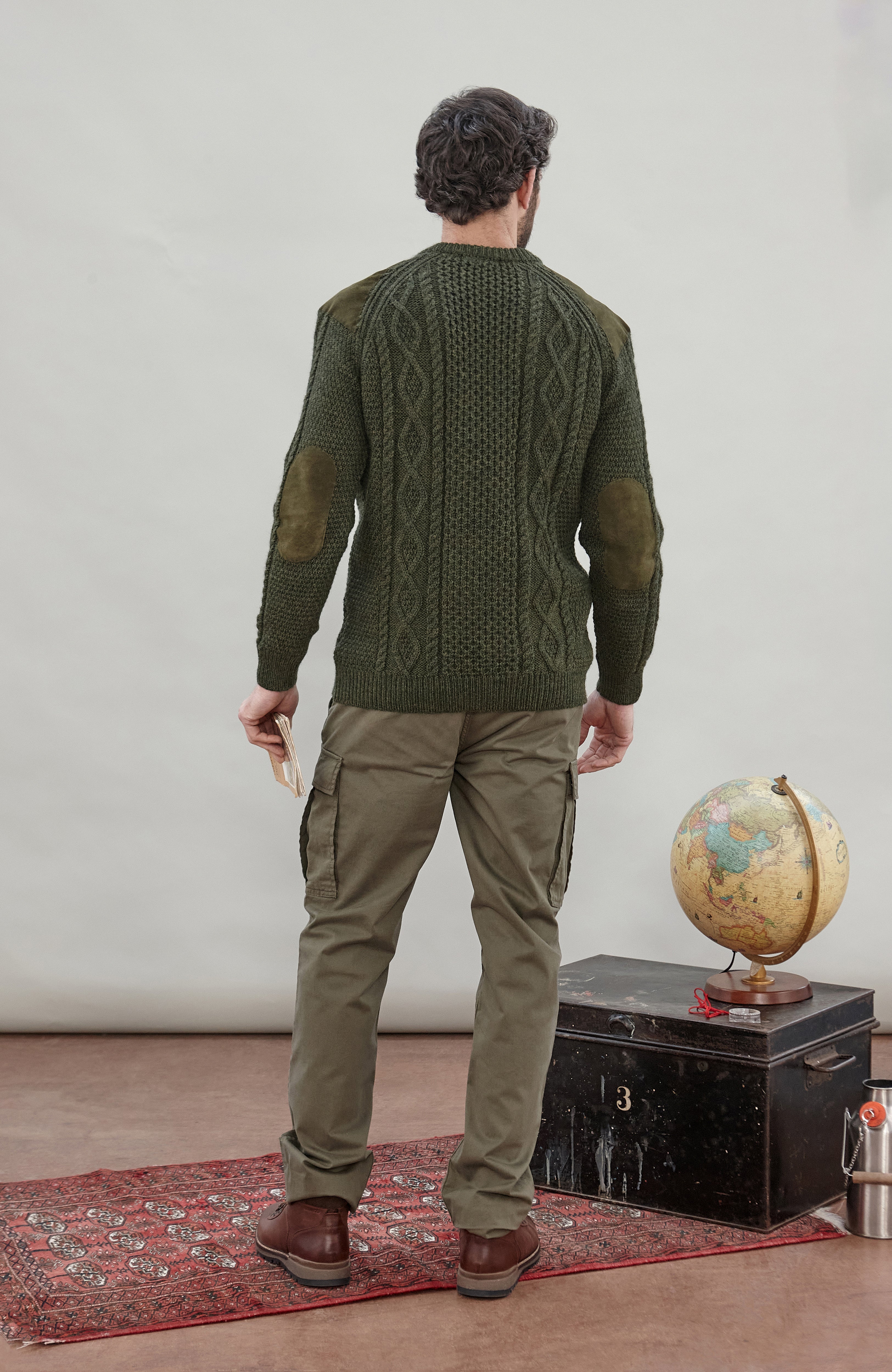Mens Chunky Merino Wool Shooting Jumper