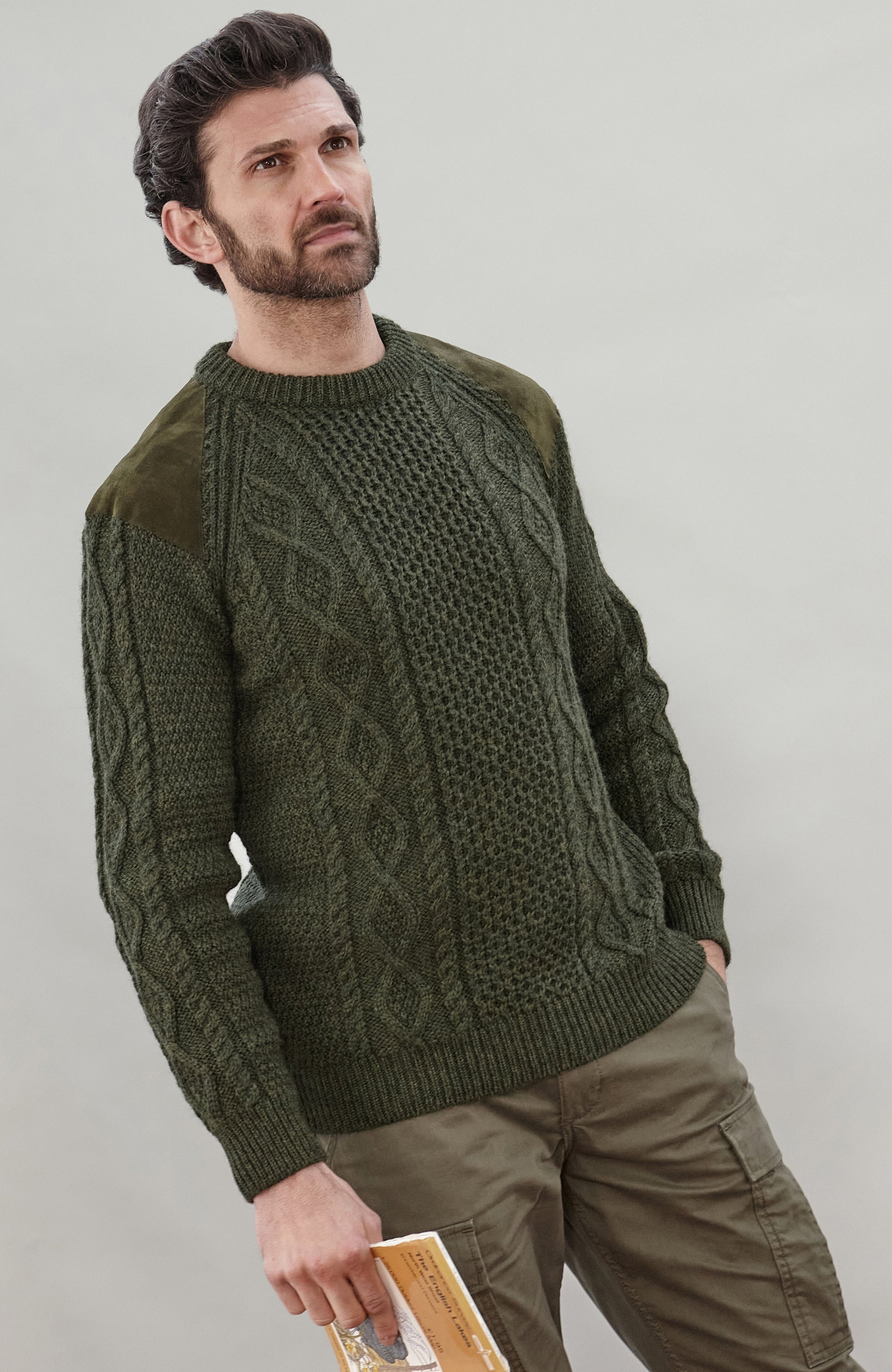 Mens Chunky Merino Wool Shooting Jumper
