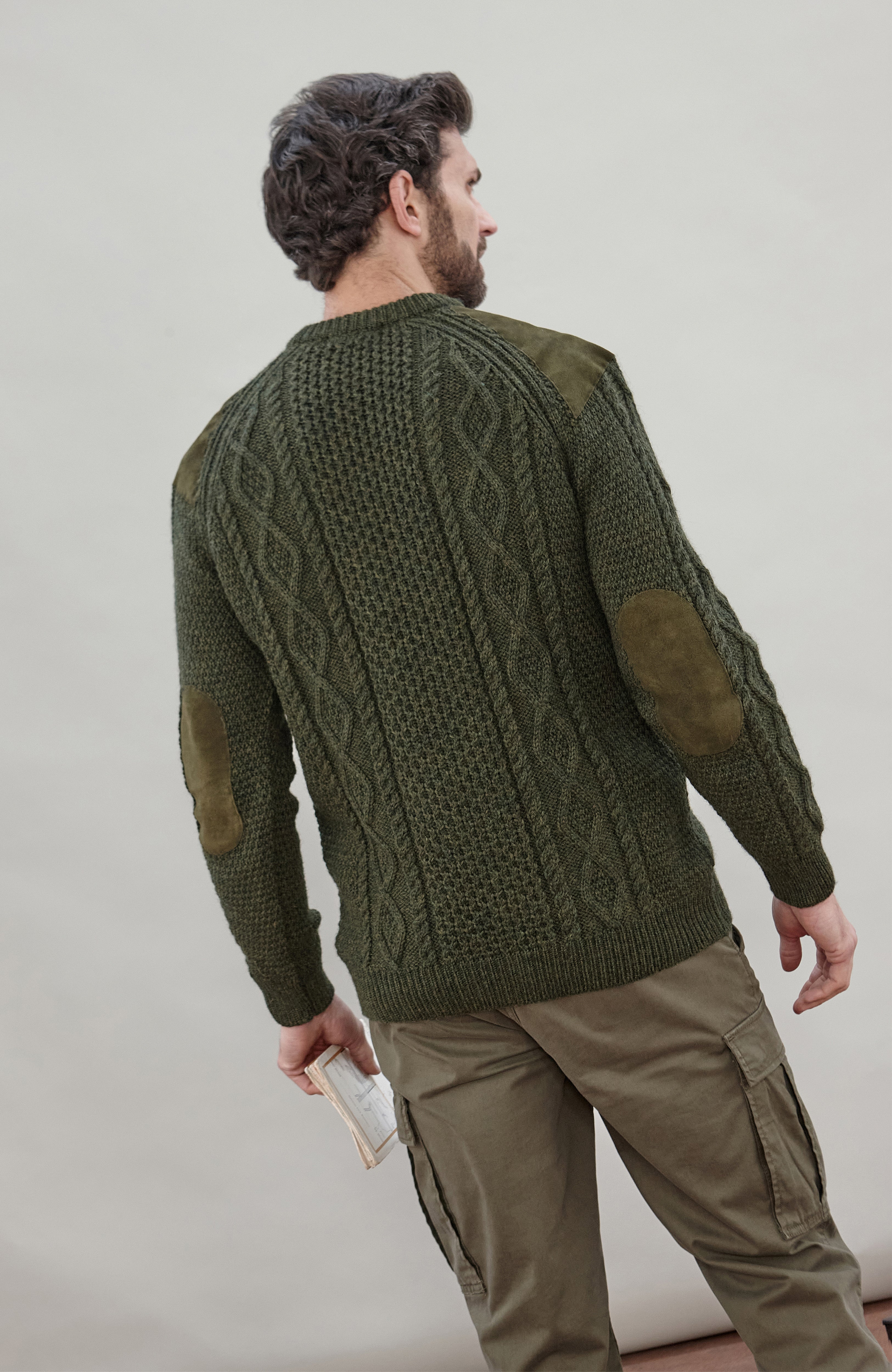 Mens Chunky Merino Wool Shooting Jumper