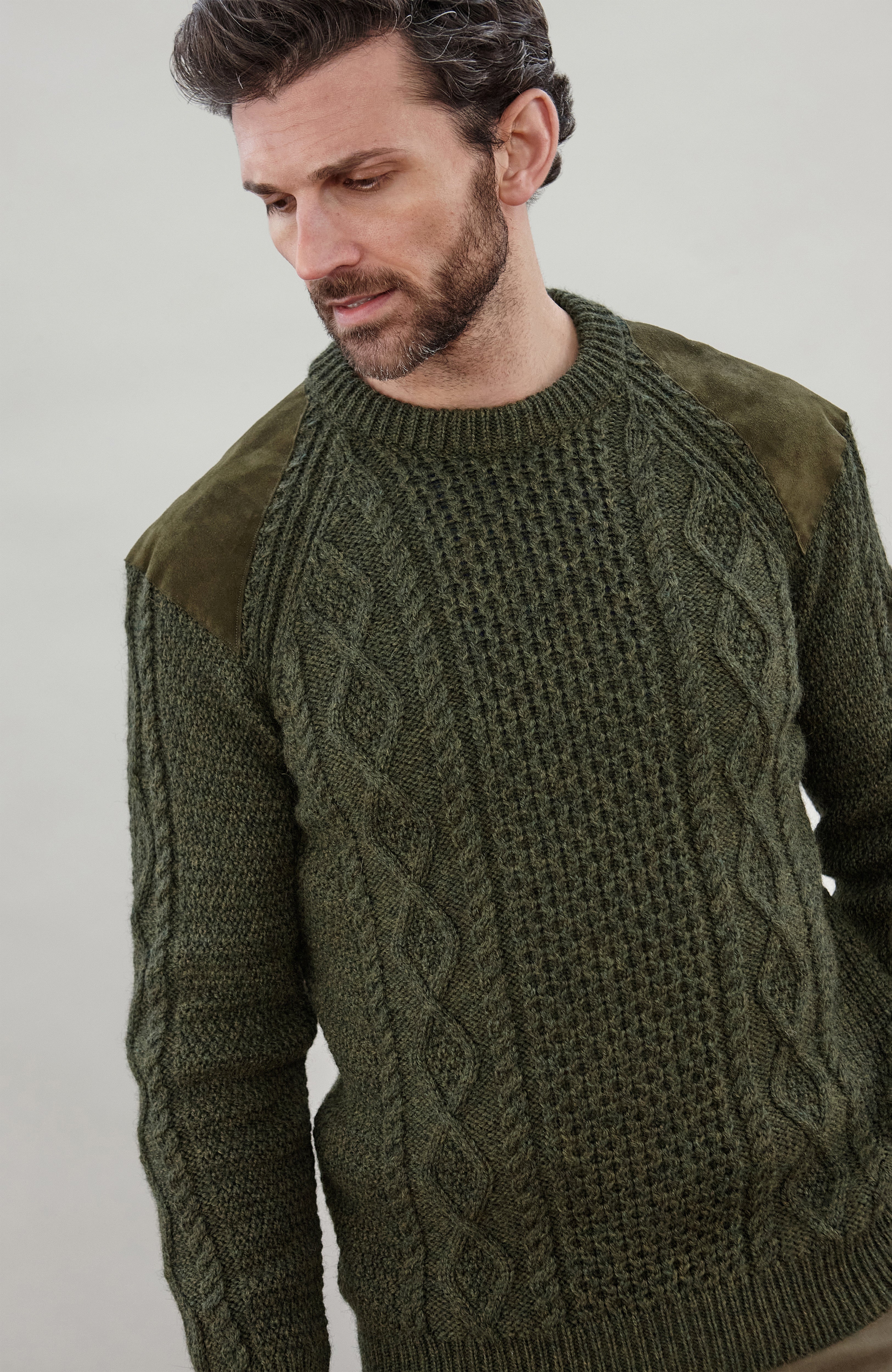 Mens Chunky Merino Wool Shooting Jumper