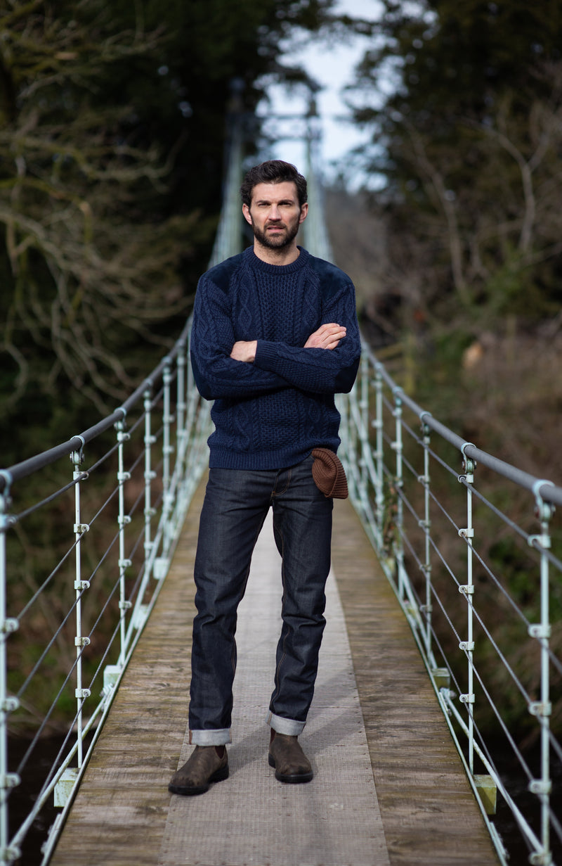 Mens Chunky Merino Wool Shooting Jumper