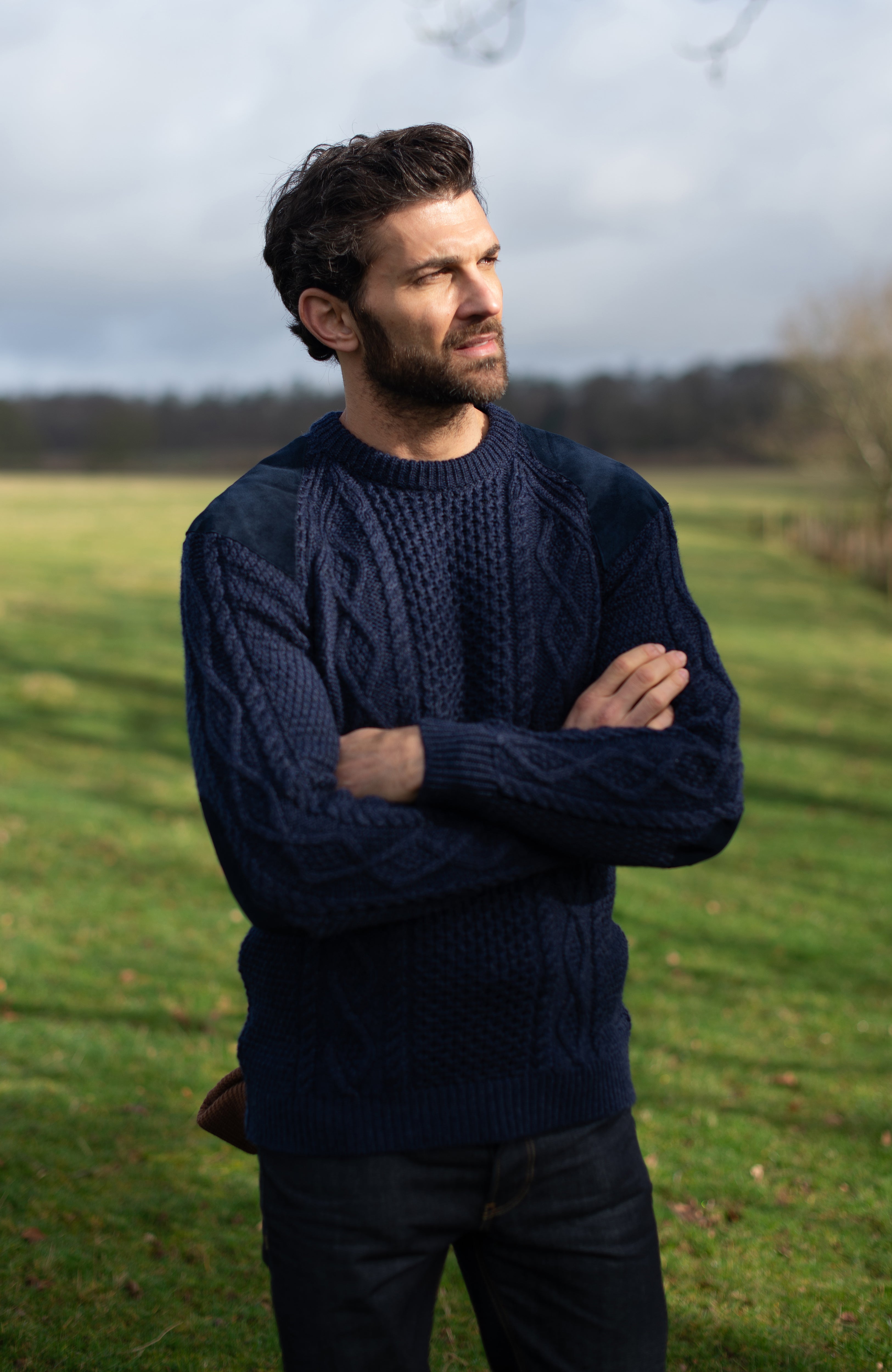 Mens Chunky Merino Wool Shooting Jumper