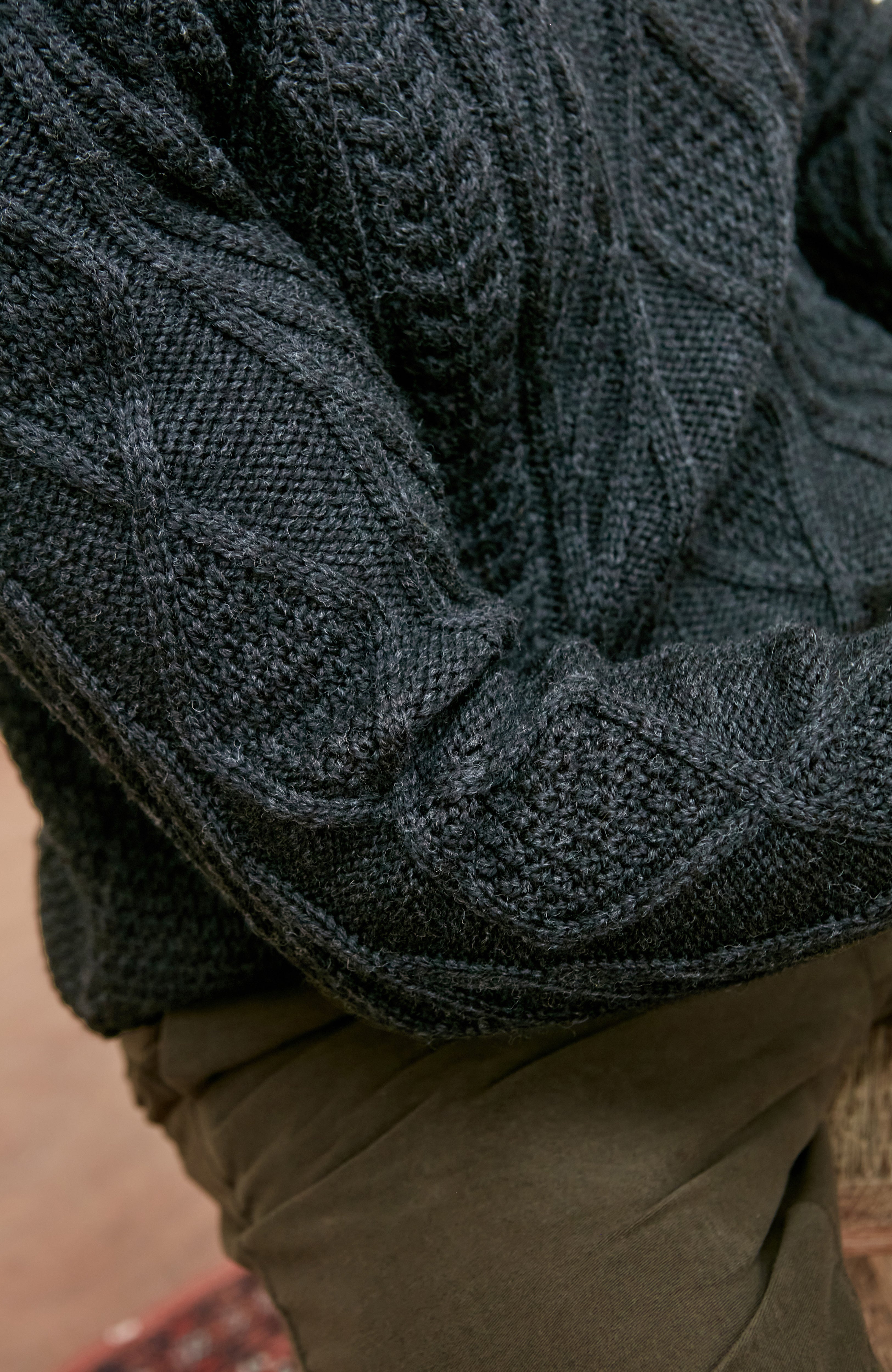 Mens Chunky Merino Wool Cable Jumper