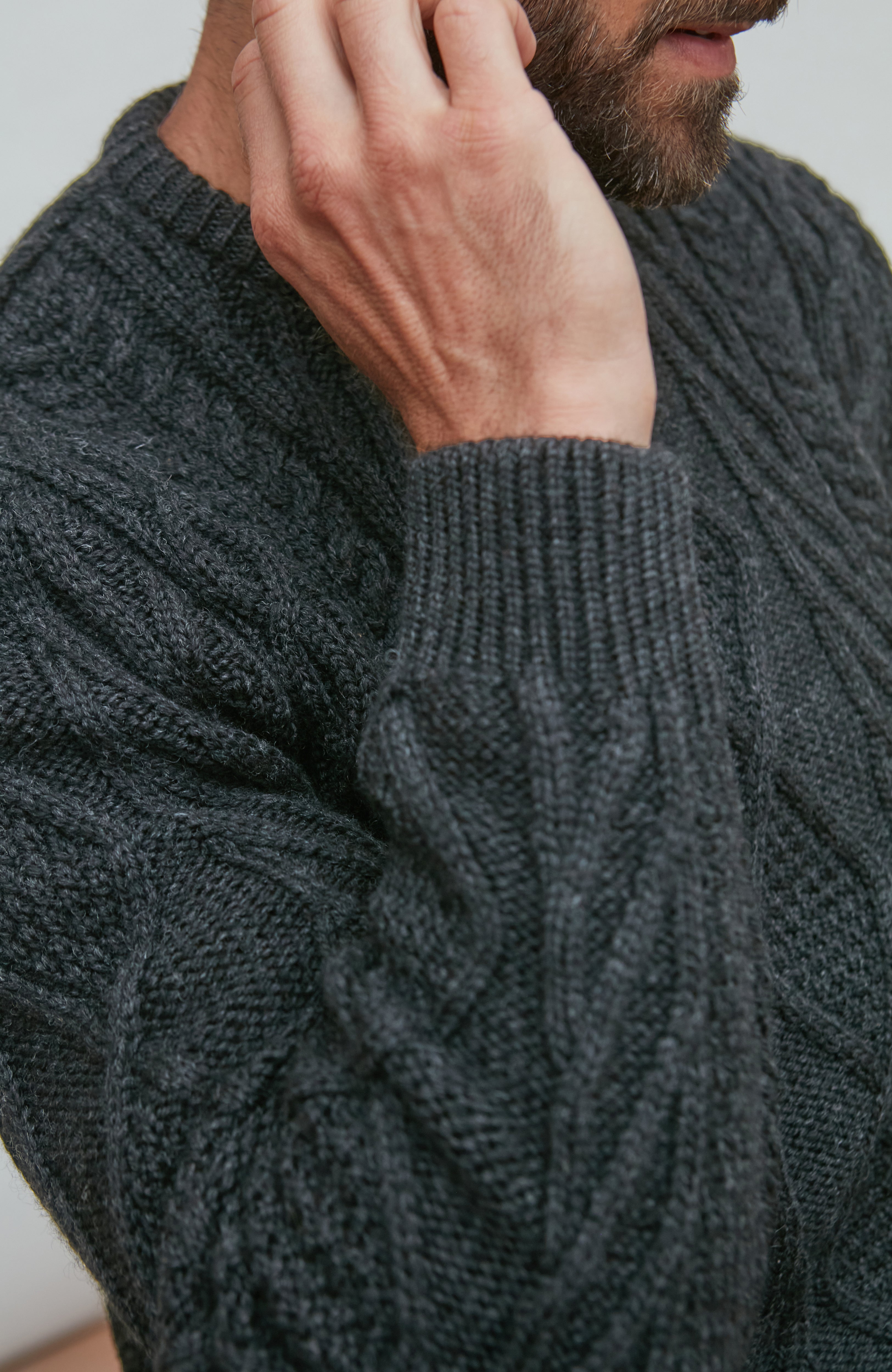 Mens Chunky Merino Wool Cable Jumper