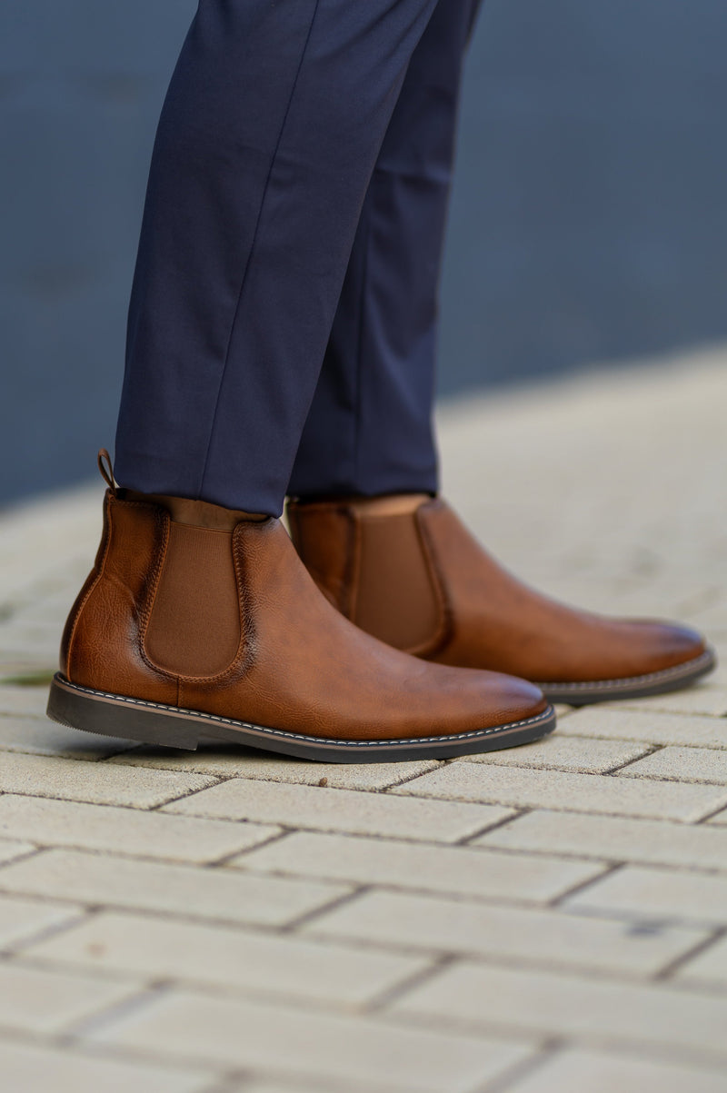 Ezzio Men's Leather Step-In Boots – Smart Casual Style