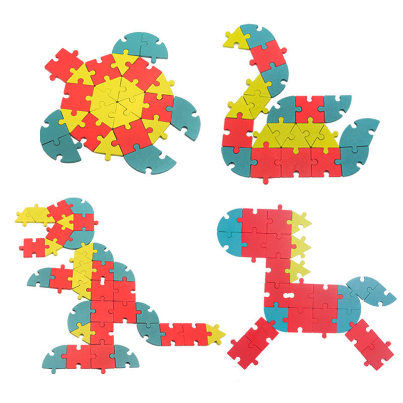 Montessori Creative Fun Puzzle for Children's Early Education with Geometric Shapes – Numbers and Letters