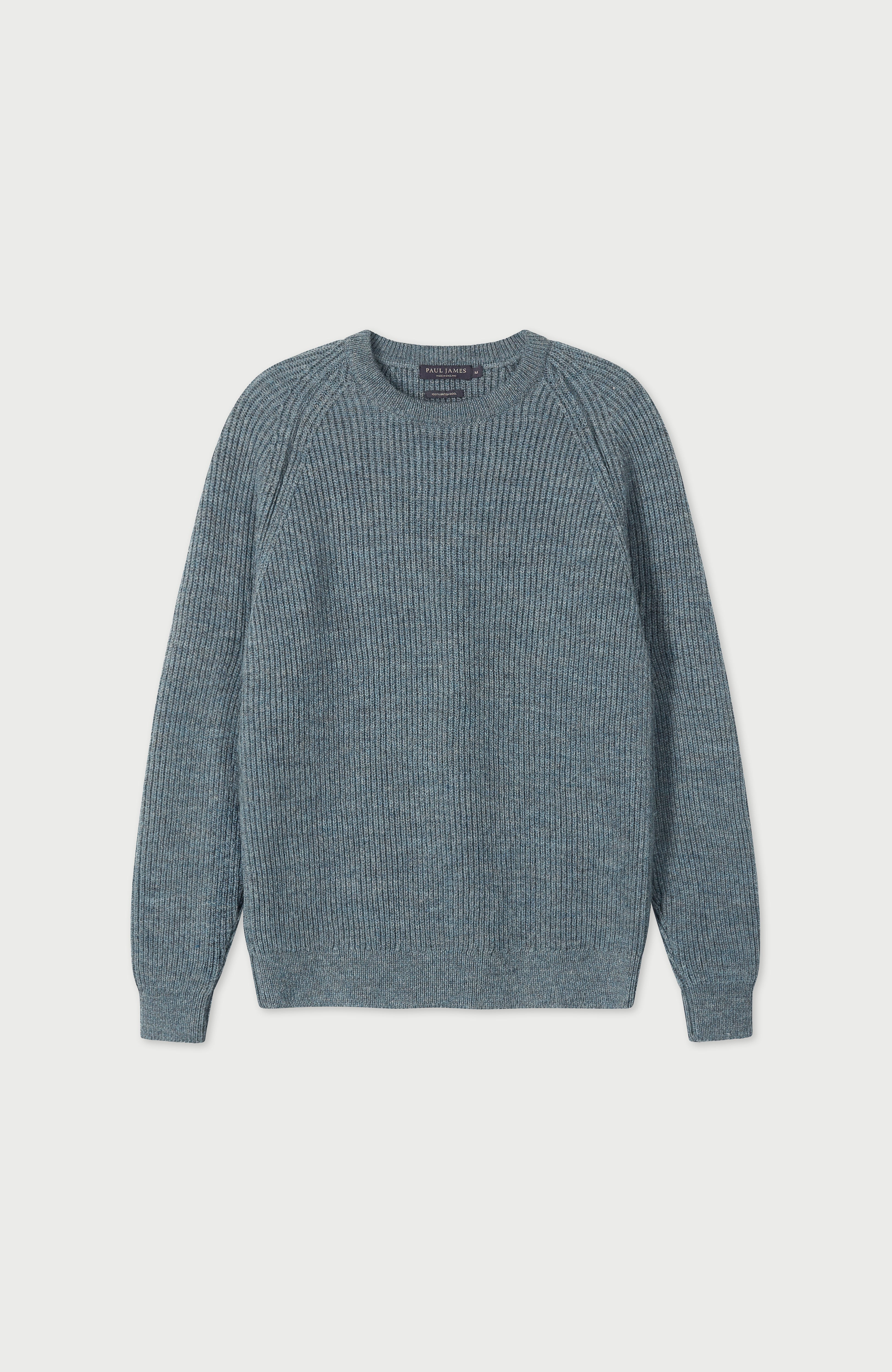 Mens Sheepsoft British Wool Rib Knit Jumper