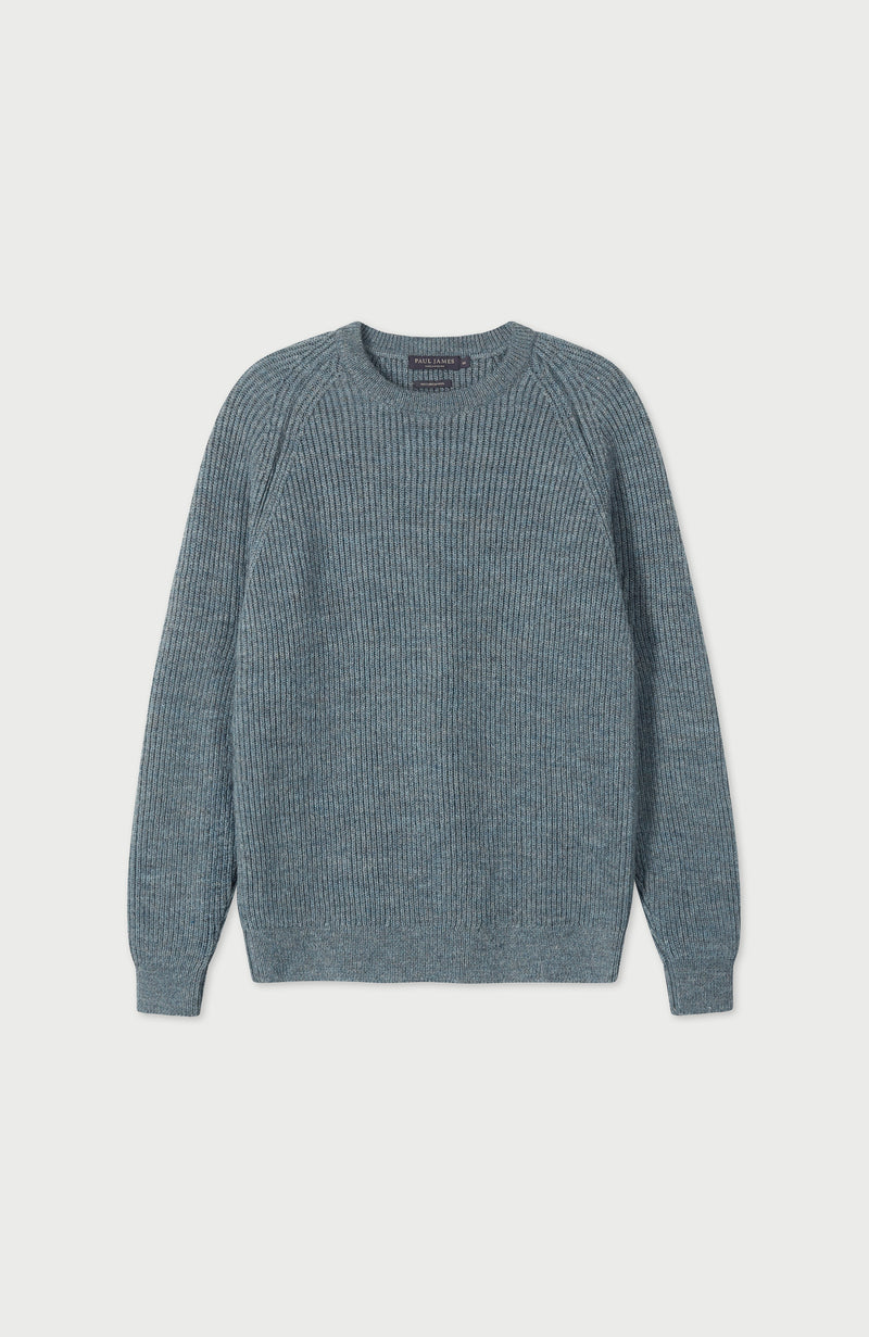 Mens Sheepsoft British Wool Rib Knit Jumper