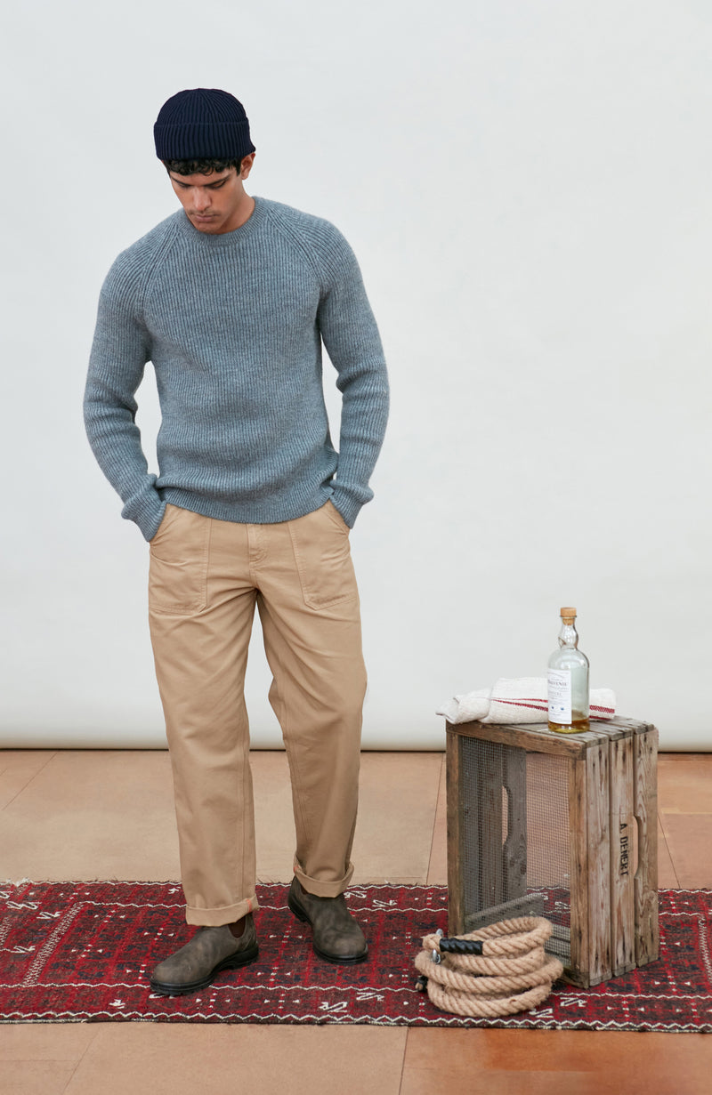 Mens Sheepsoft British Wool Rib Knit Jumper