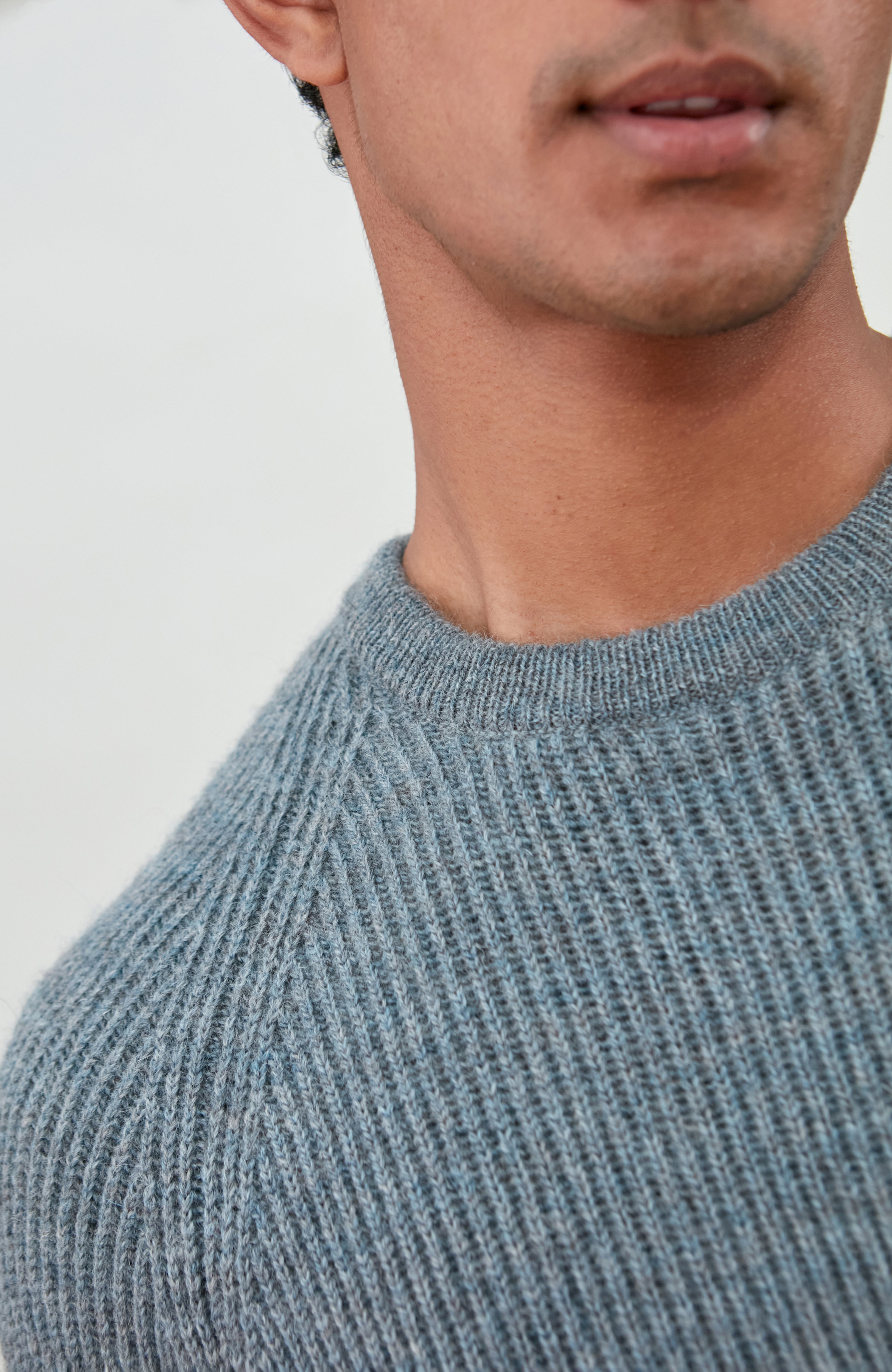 Mens Sheepsoft British Wool Rib Knit Jumper