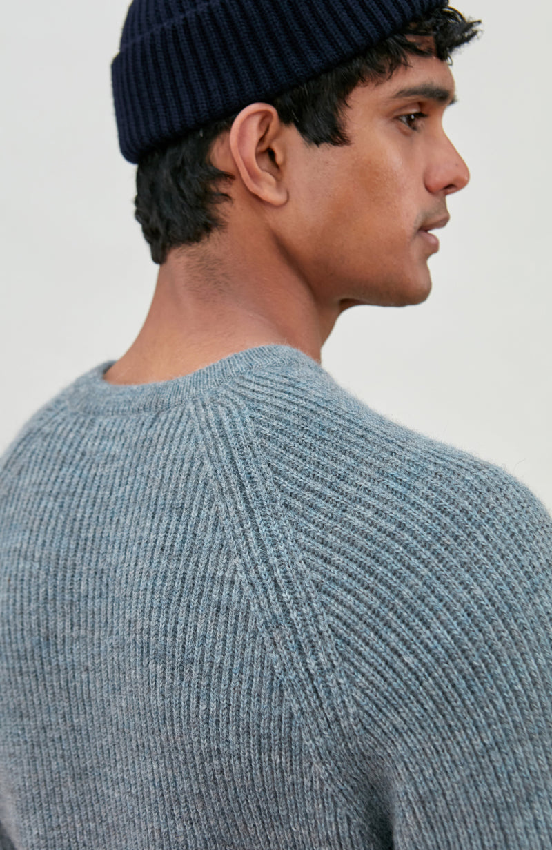 Mens Sheepsoft British Wool Rib Knit Jumper