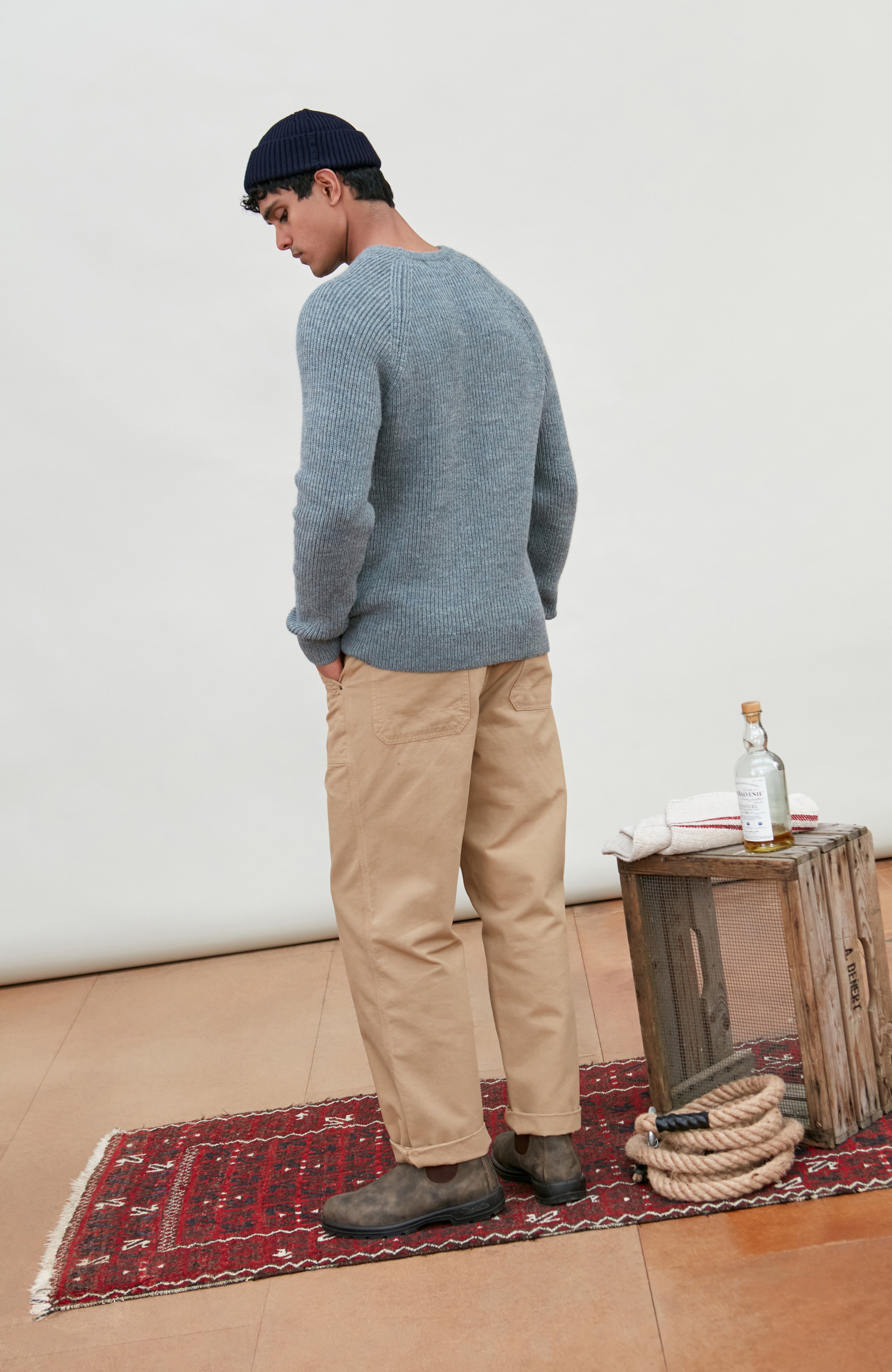 Mens Sheepsoft British Wool Rib Knit Jumper