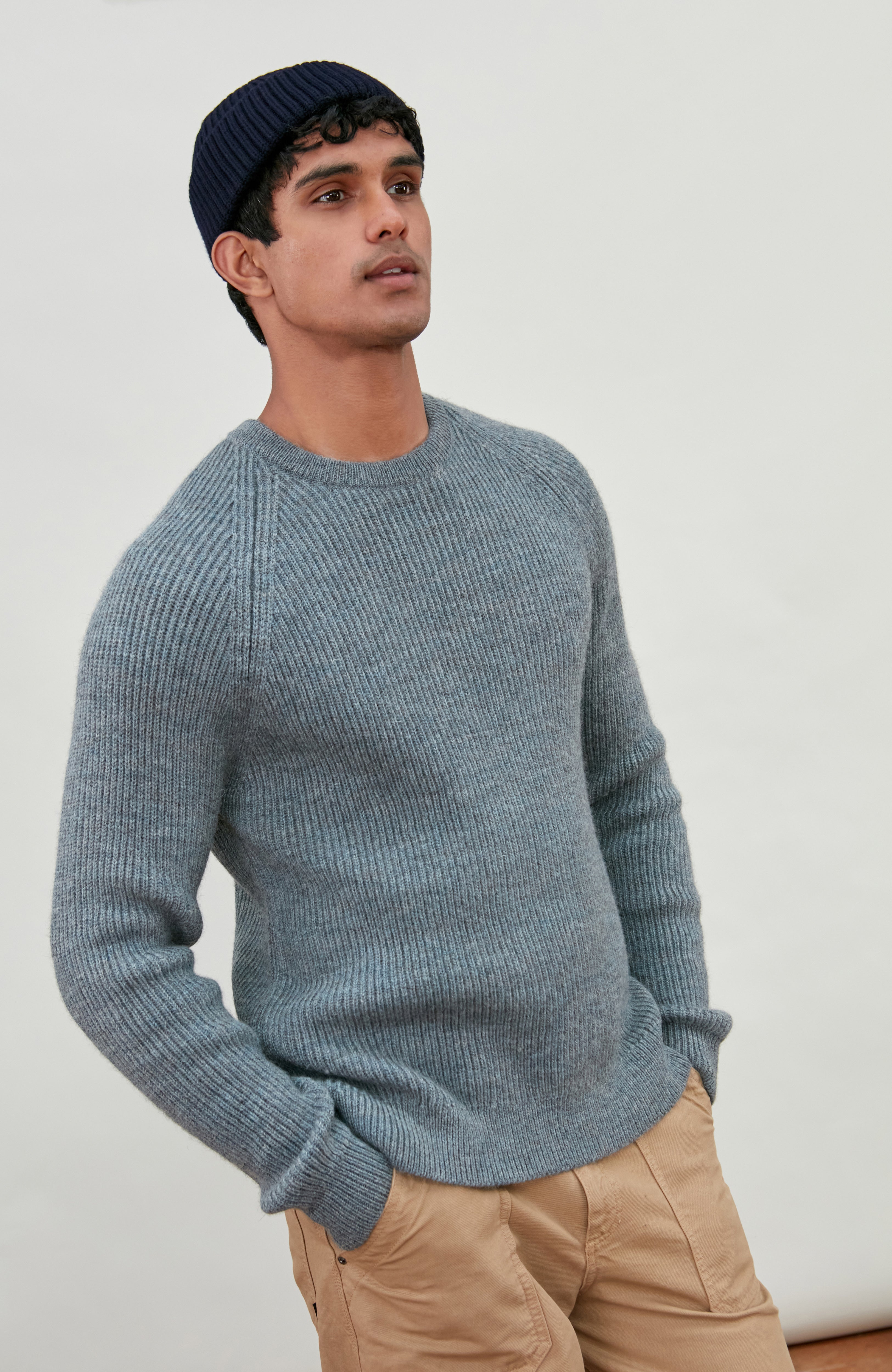 Mens Sheepsoft British Wool Rib Knit Jumper