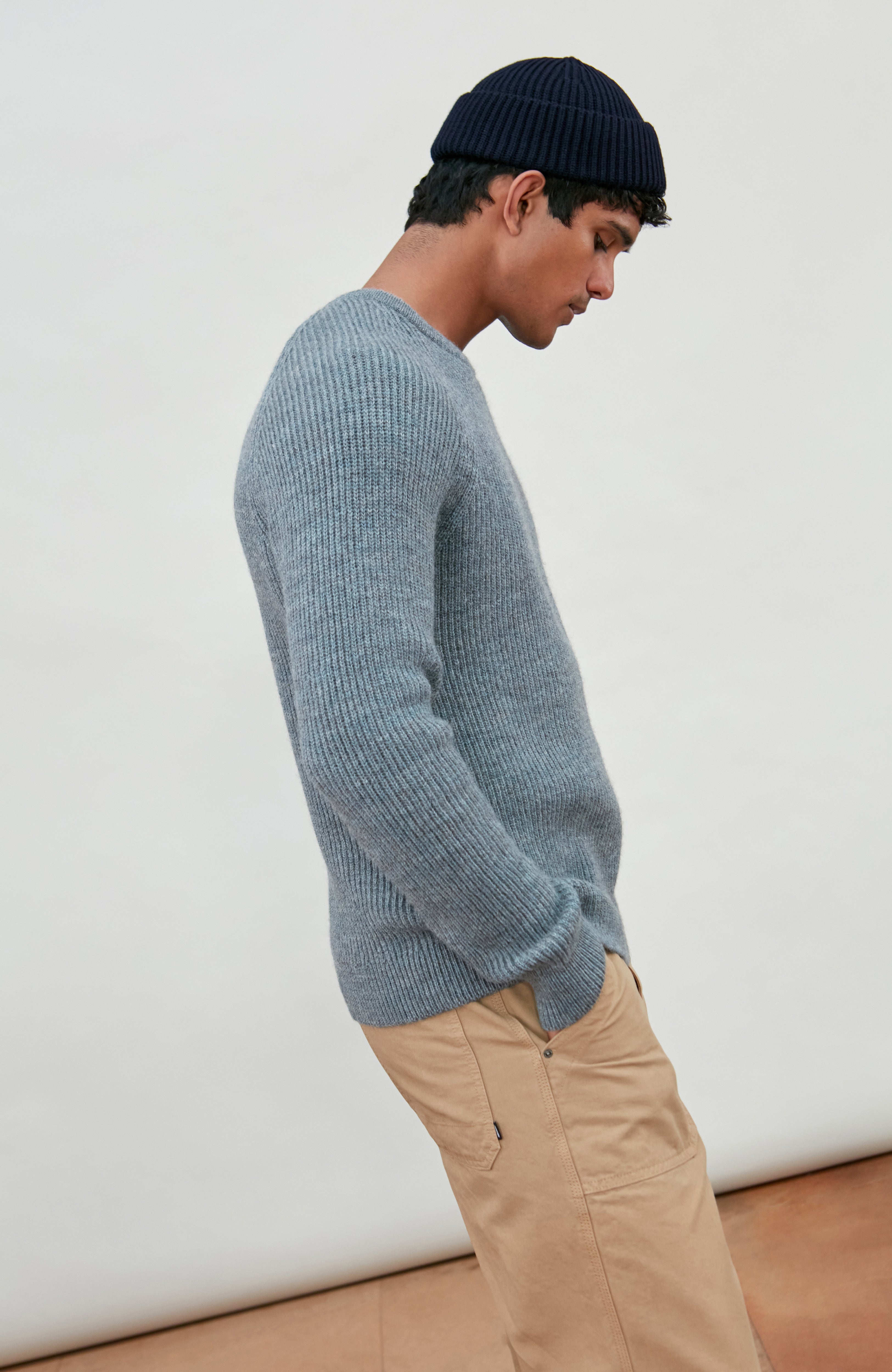Mens Sheepsoft British Wool Rib Knit Jumper
