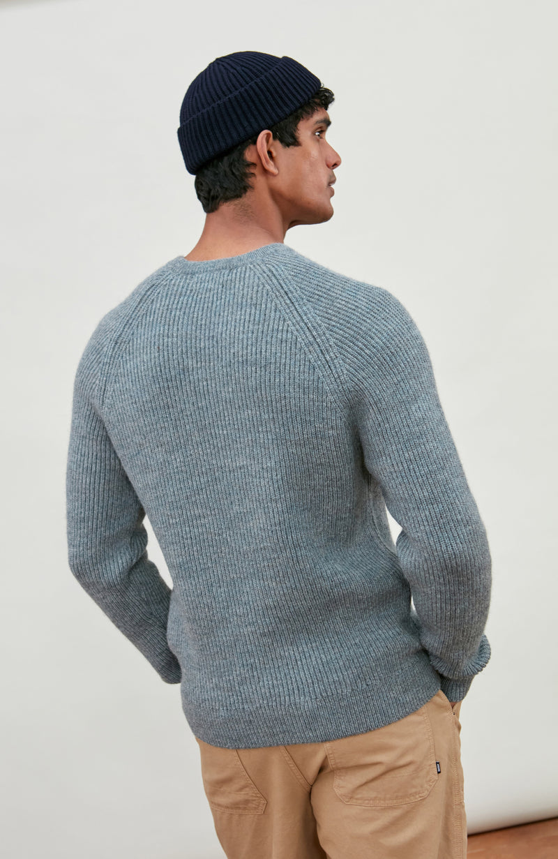 Mens Sheepsoft British Wool Rib Knit Jumper
