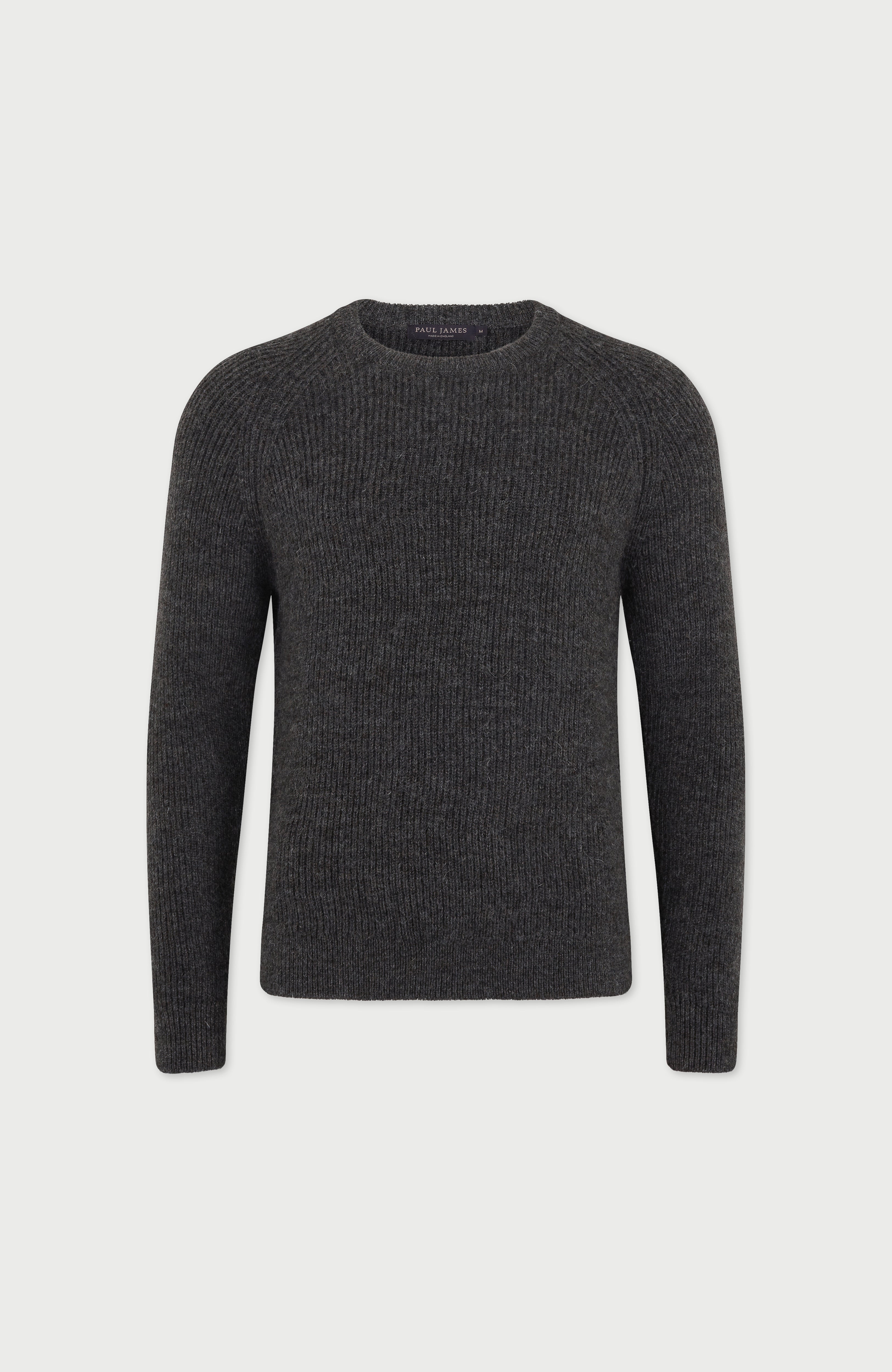 Mens Sheepsoft British Wool Fisherman Rib Knit Jumper