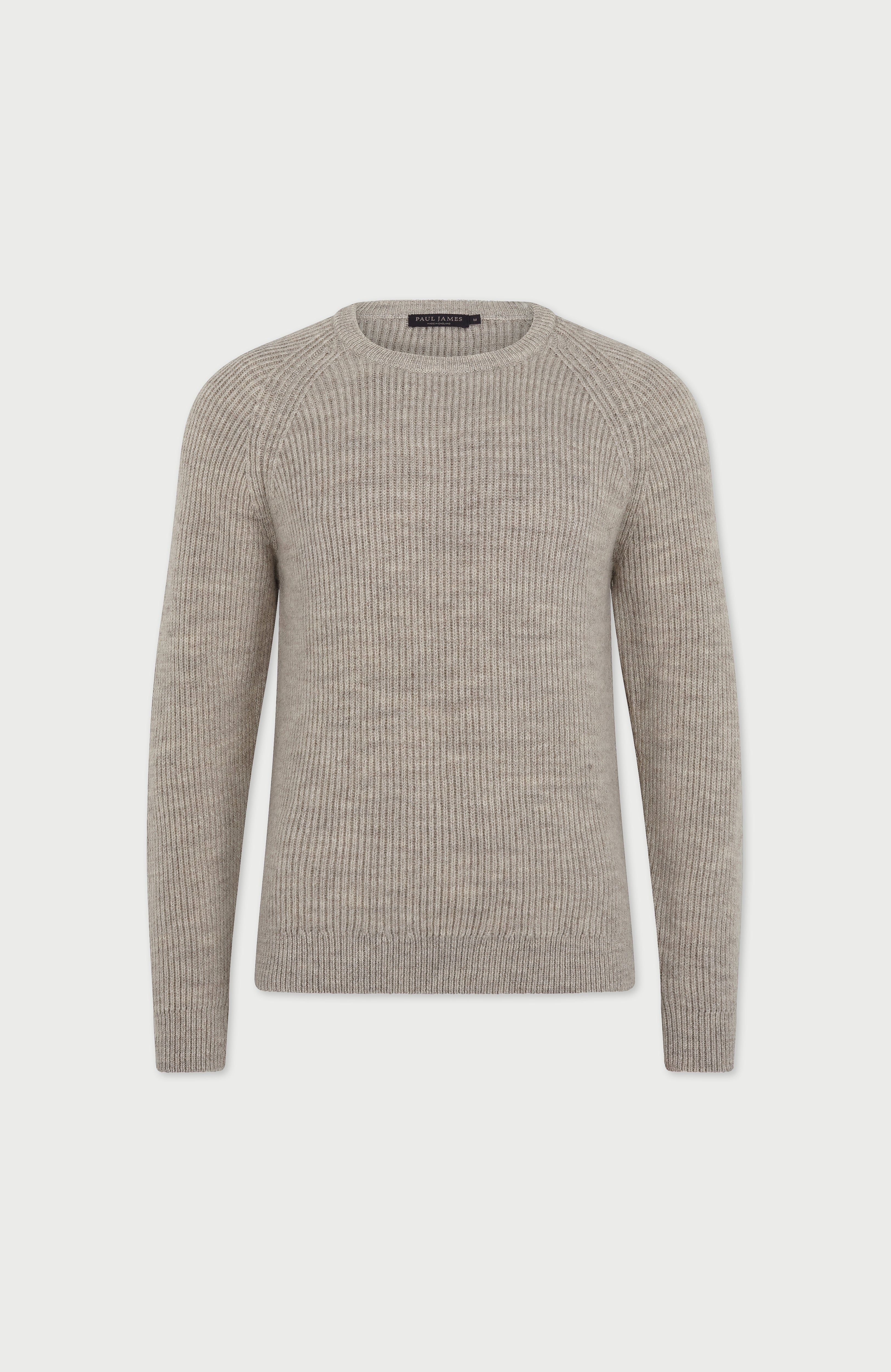 Mens Sheepsoft British Wool Fisherman Rib Knit Jumper