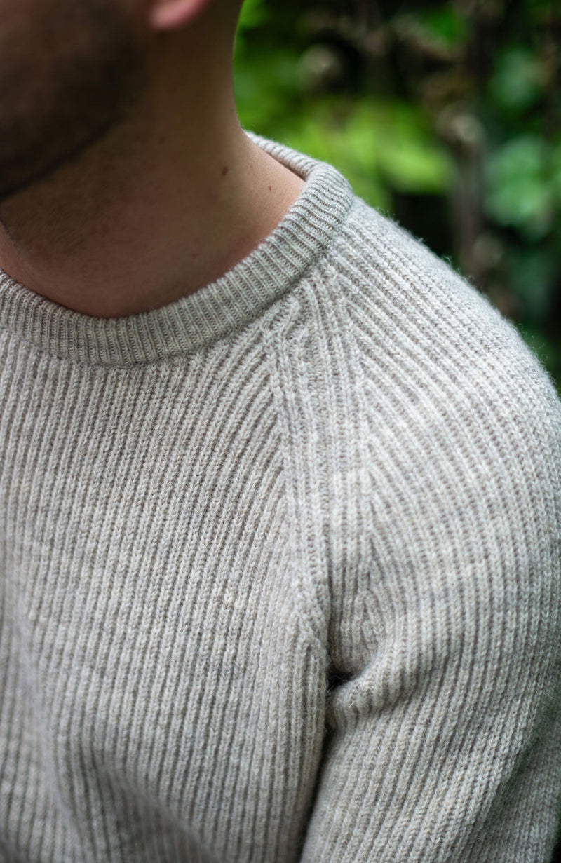 Mens Sheepsoft British Wool Fisherman Rib Knit Jumper